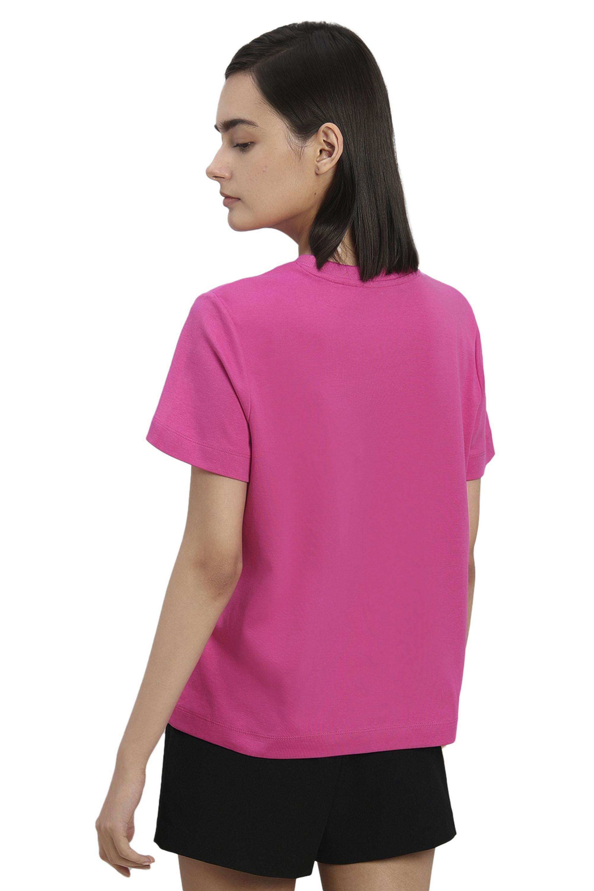 Solid-Cotton-Round-Neck-Women-s-T-Shirt