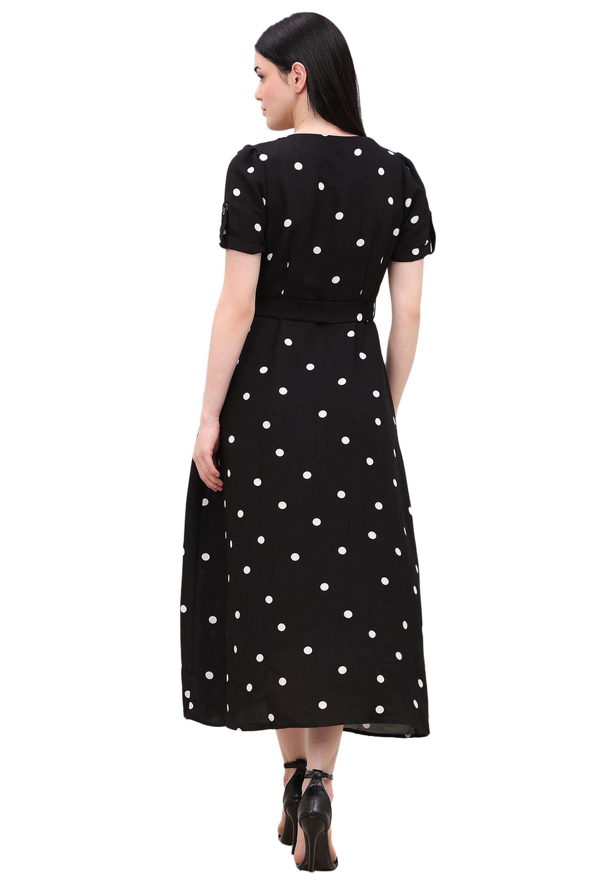 Printed-V-Neck-Viscose-Women-Dress