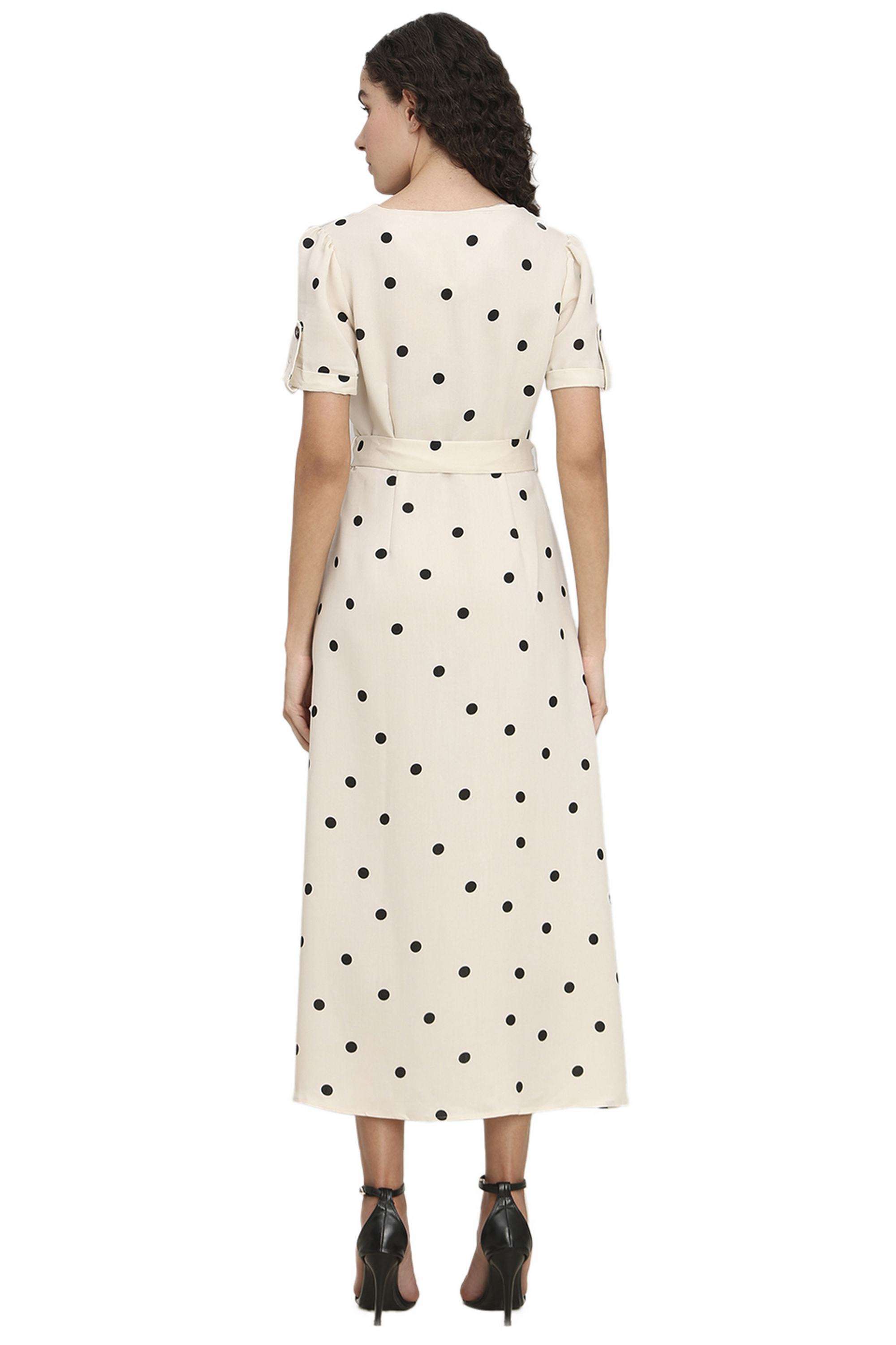 Printed-V-Neck-Viscose-Women-Dress