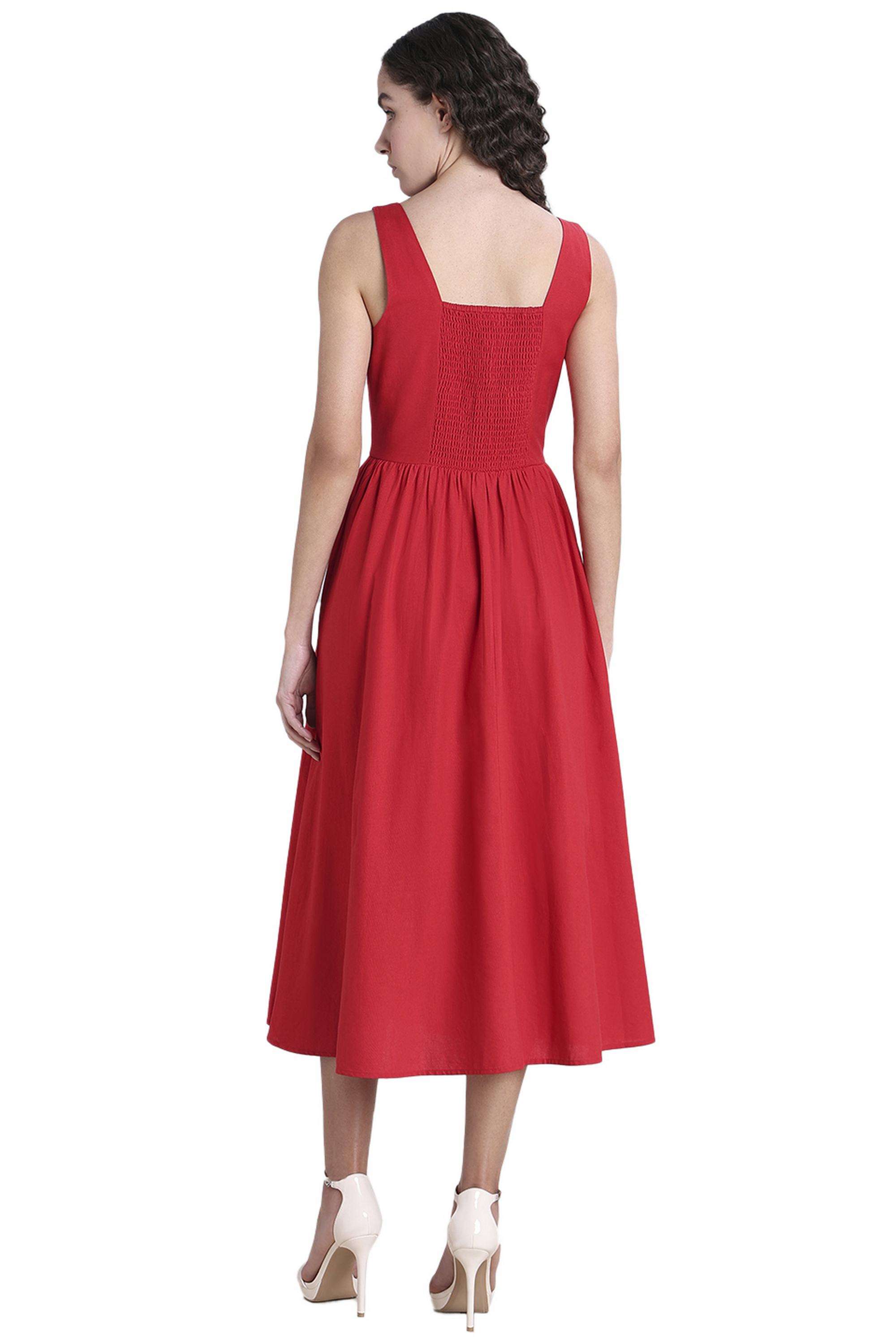 Printed-V-Neck-Cotton-Women-Dress