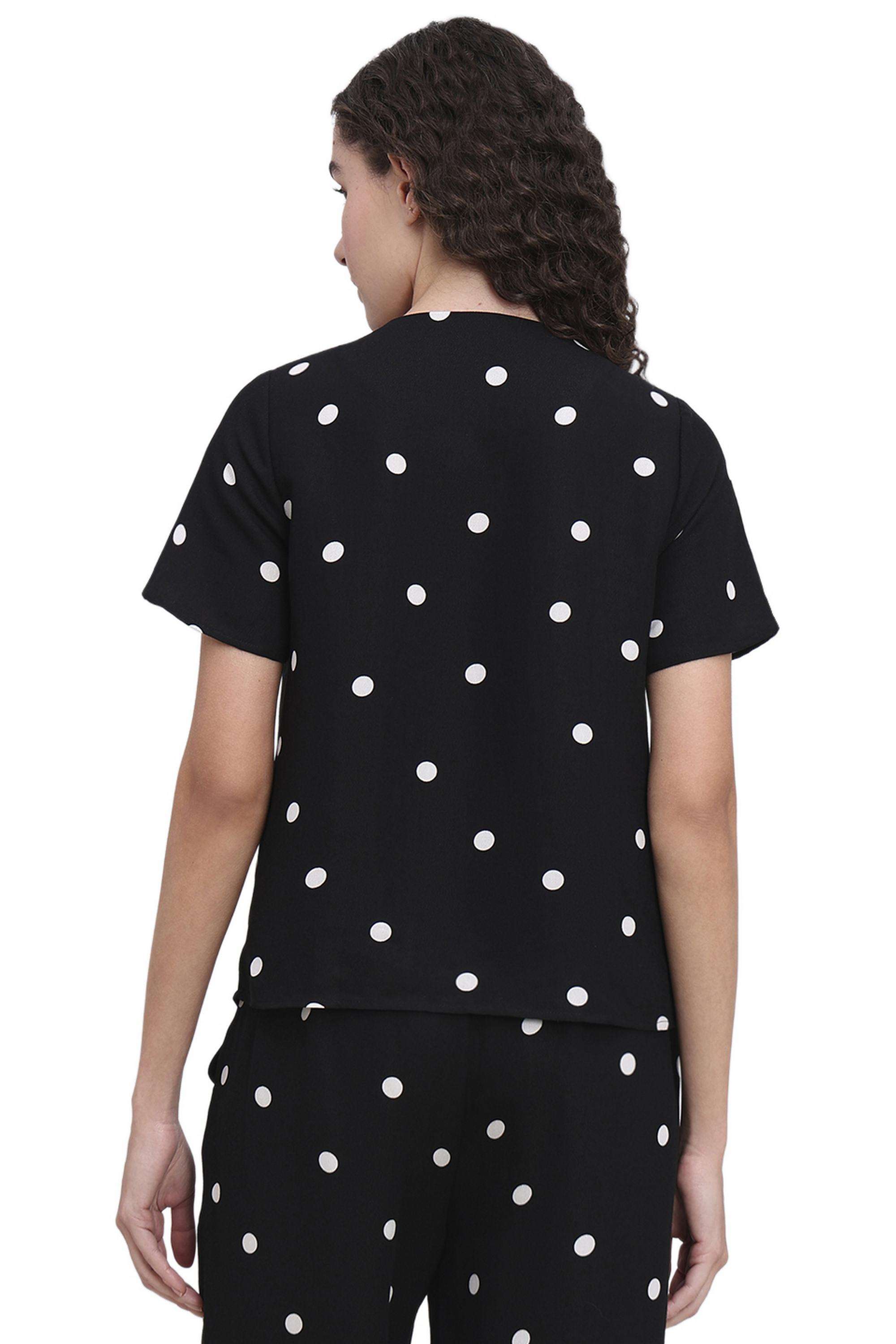 Printed-Viscose-V-Neck-Women-s-Shirt