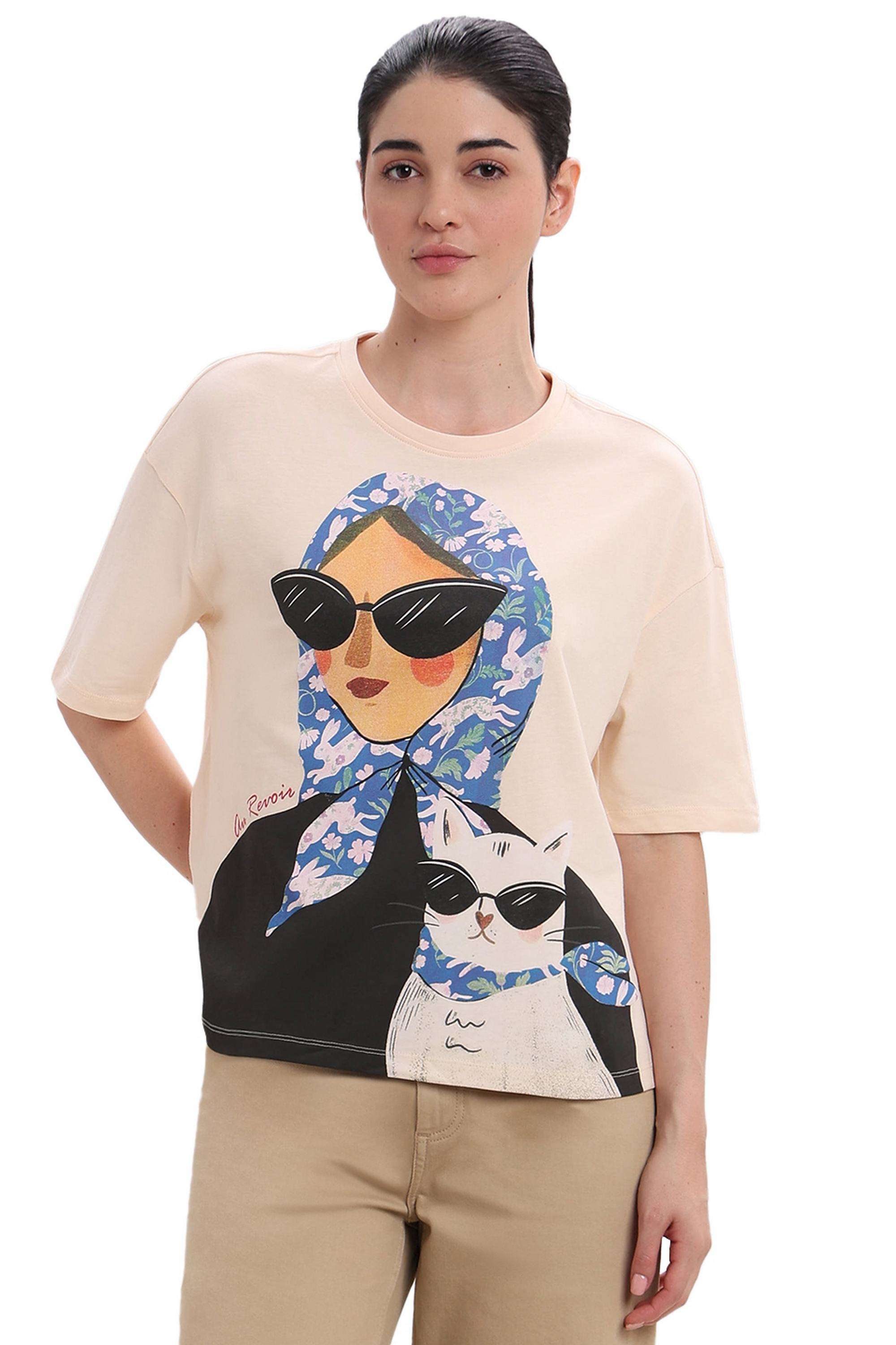 Solid-Cotton-Women-s-T-Shirt