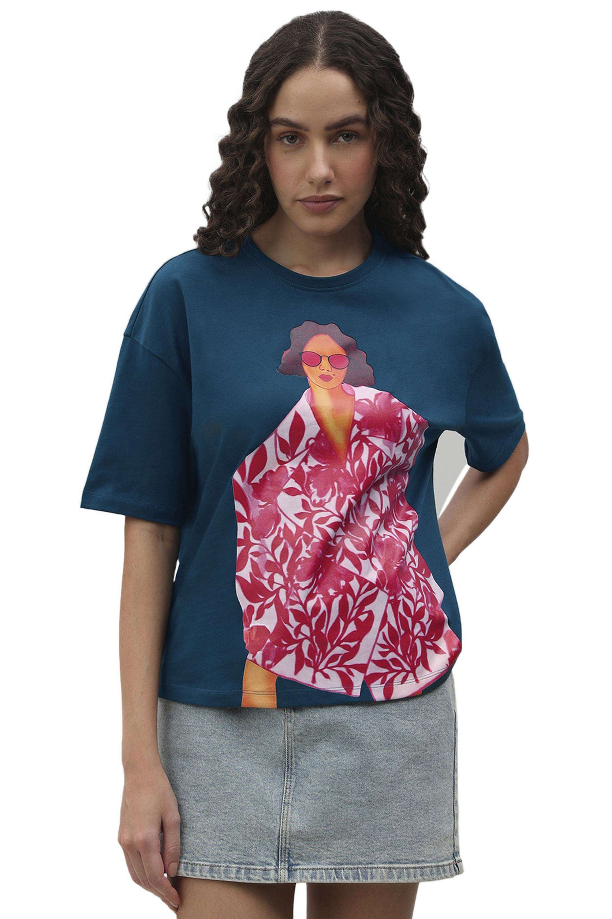 Solid-Cotton-Women-s-T-Shirt
