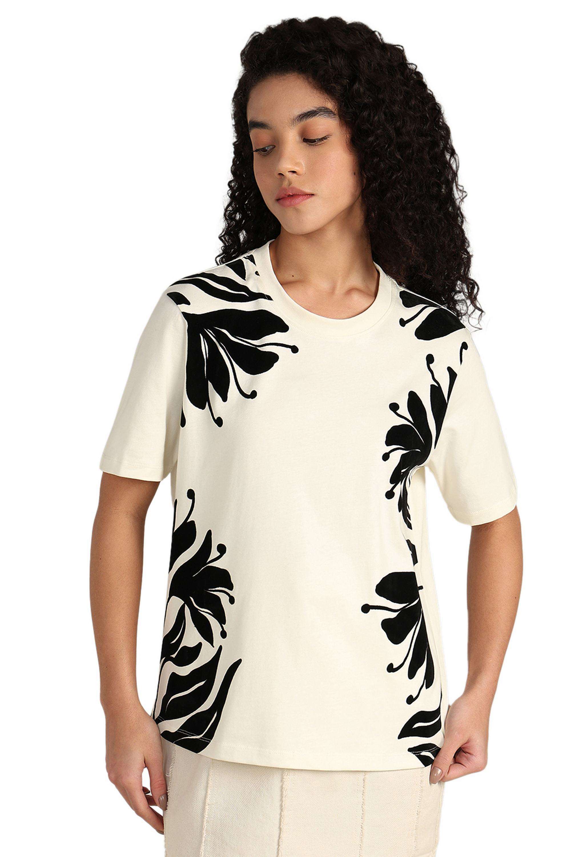 Solid-Cotton-Women-s-T-Shirt