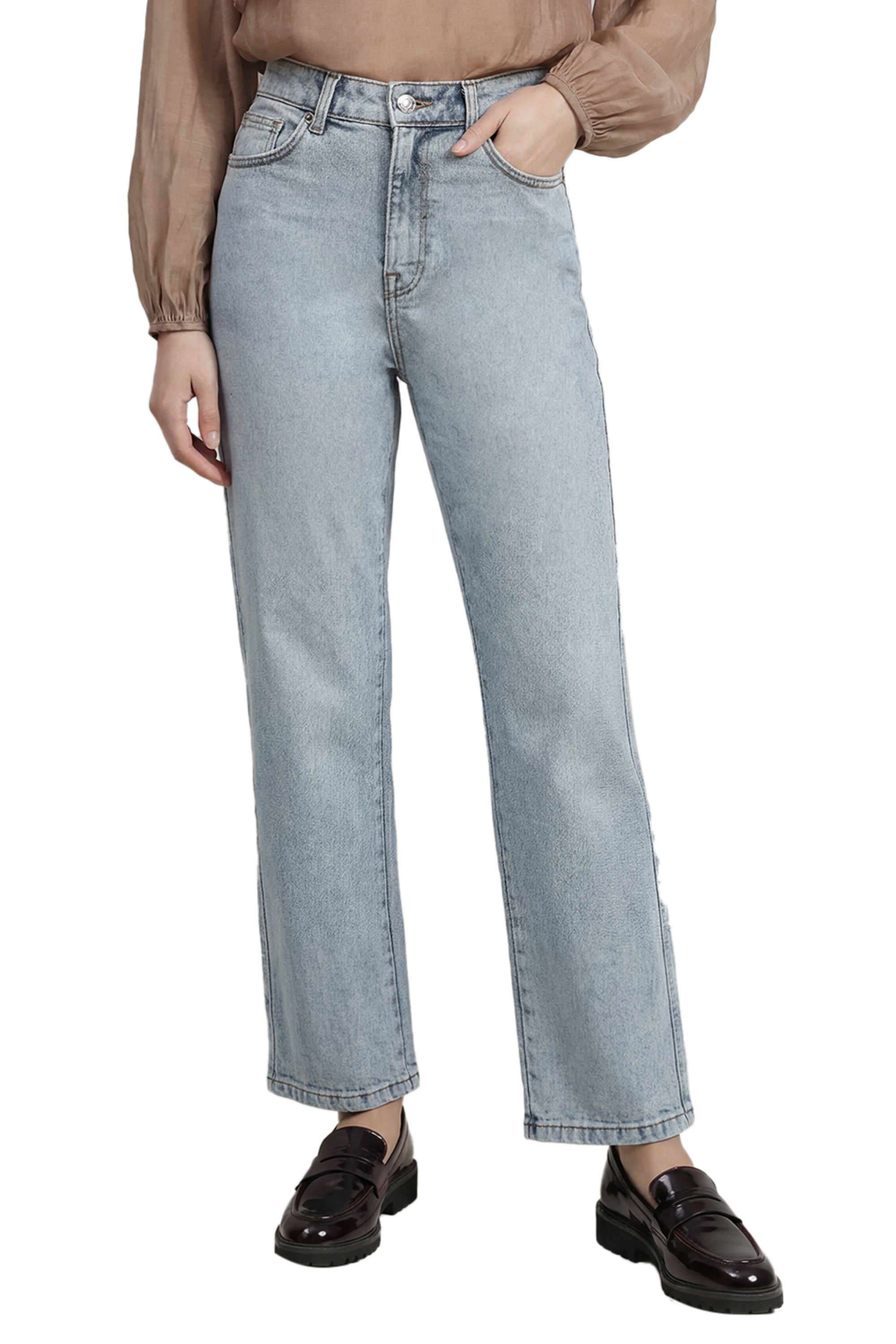 Solid-Cotton-Regular-Fit-Women-s-Jeans