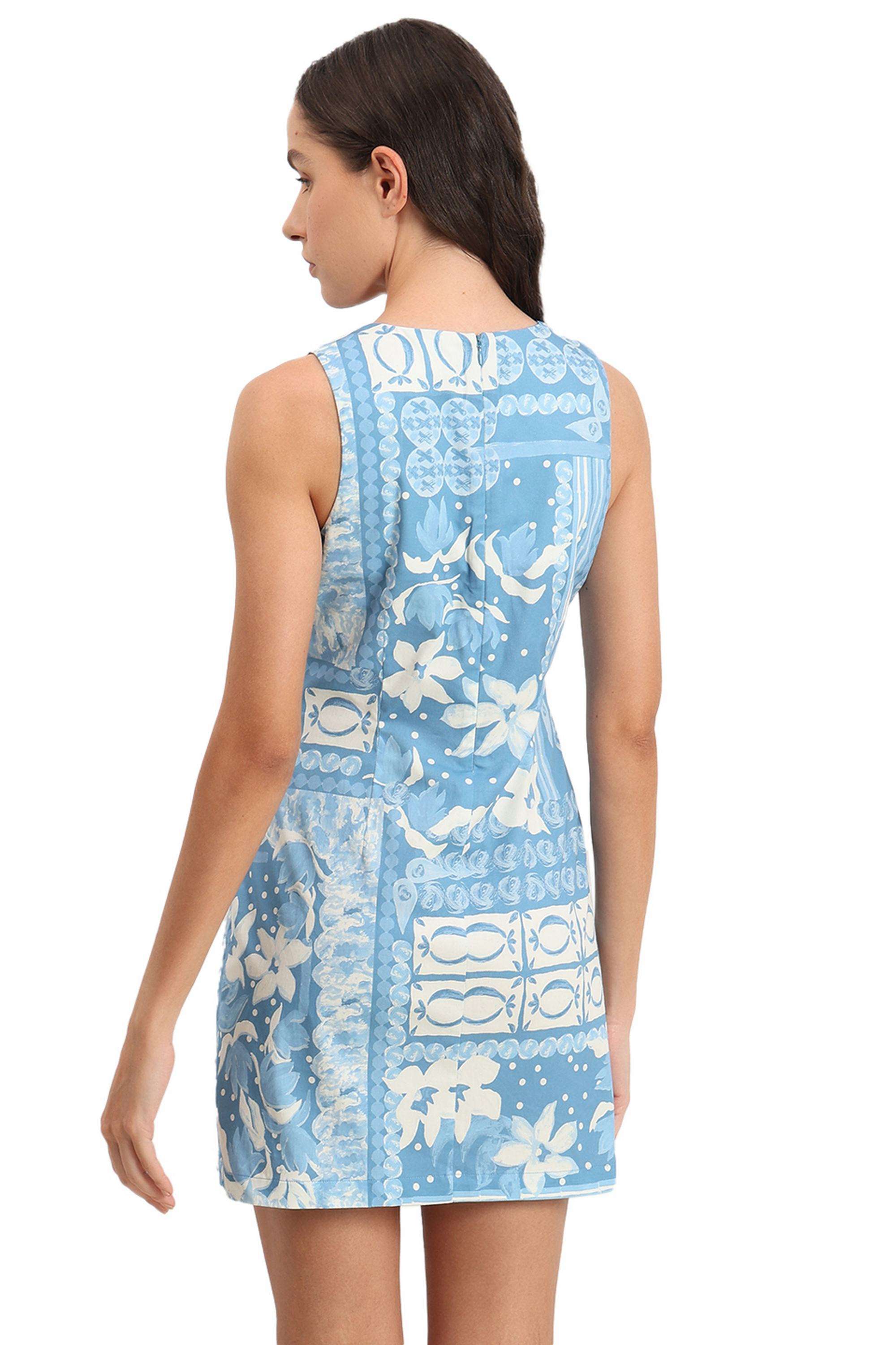 Printed-V-Neck-Cotton-Women-Dress