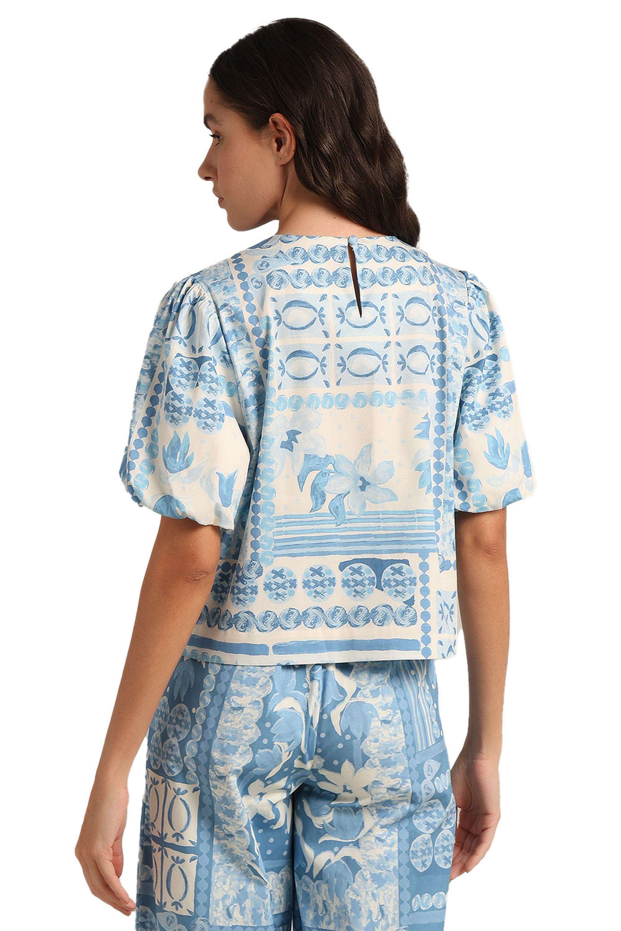Printed-Cotton-Round-Neck-Women-s-Top