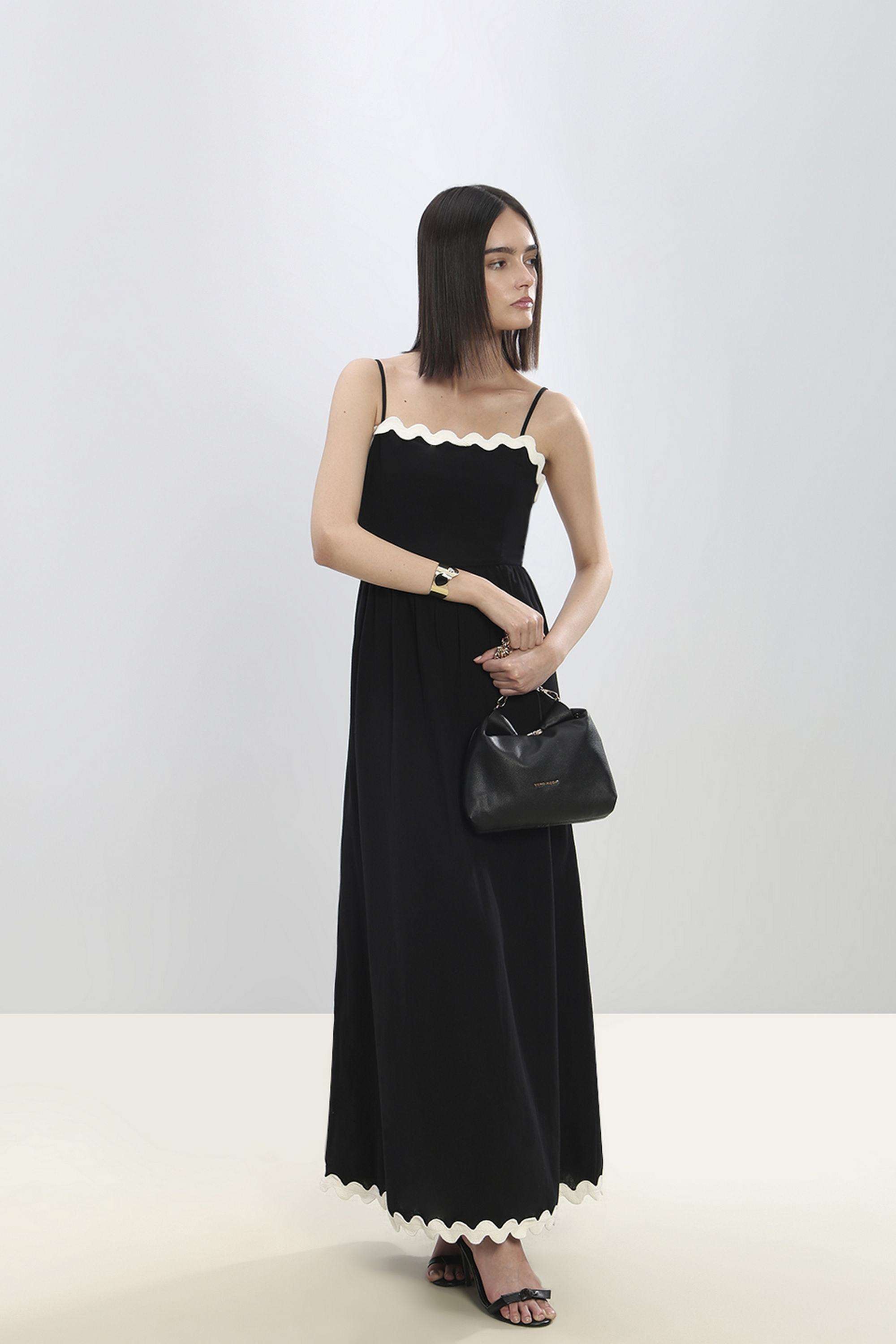 Solid-V-Neck-Cotton-Women-Dress