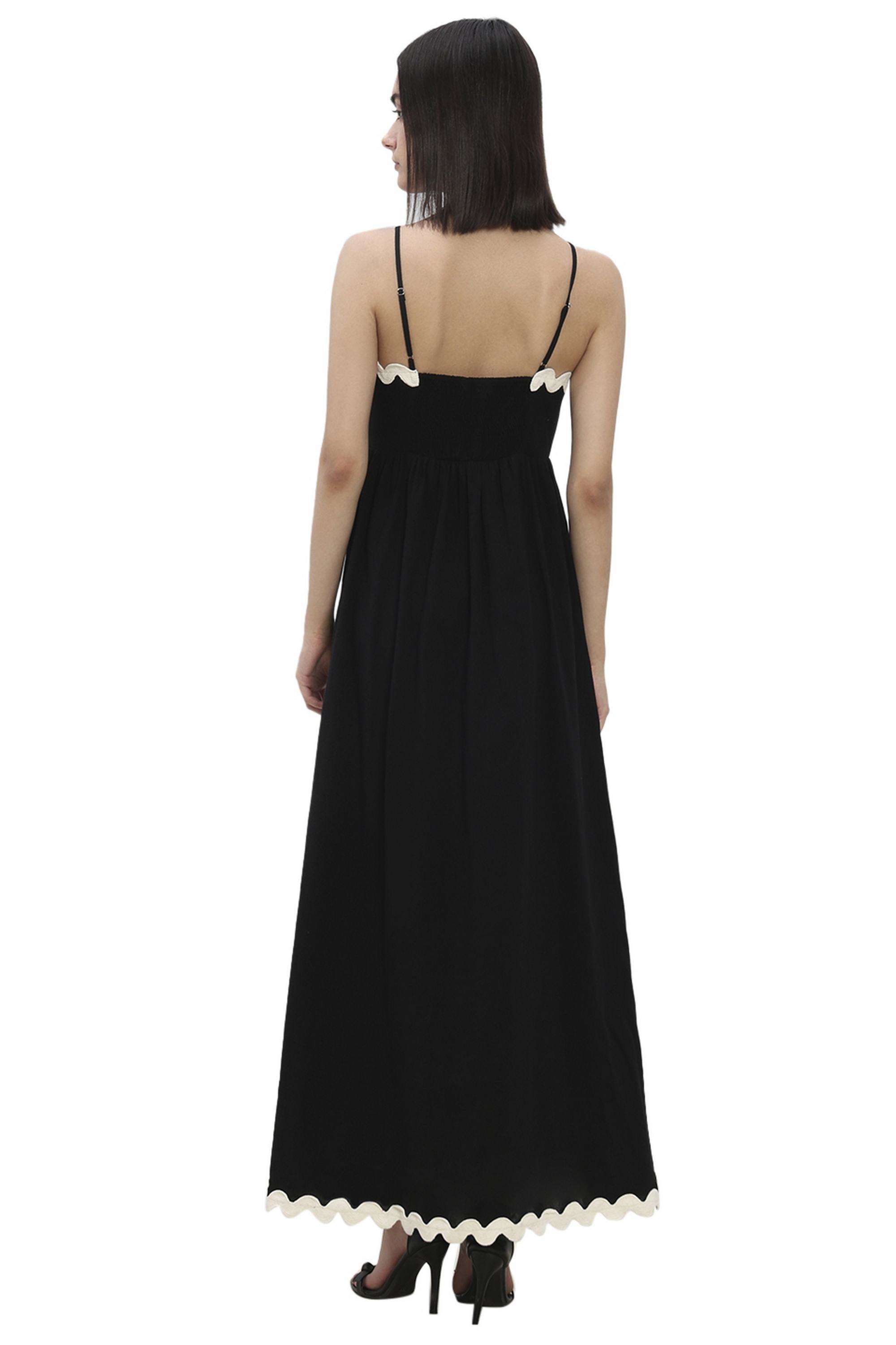 Solid-V-Neck-Cotton-Women-Dress
