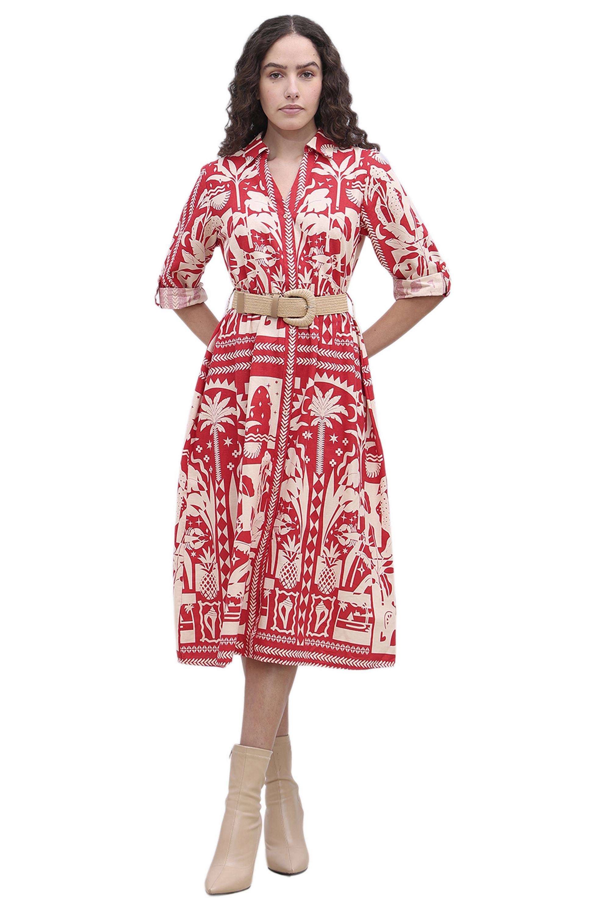 Solid-V-Neck-Cotton-Women-Dress