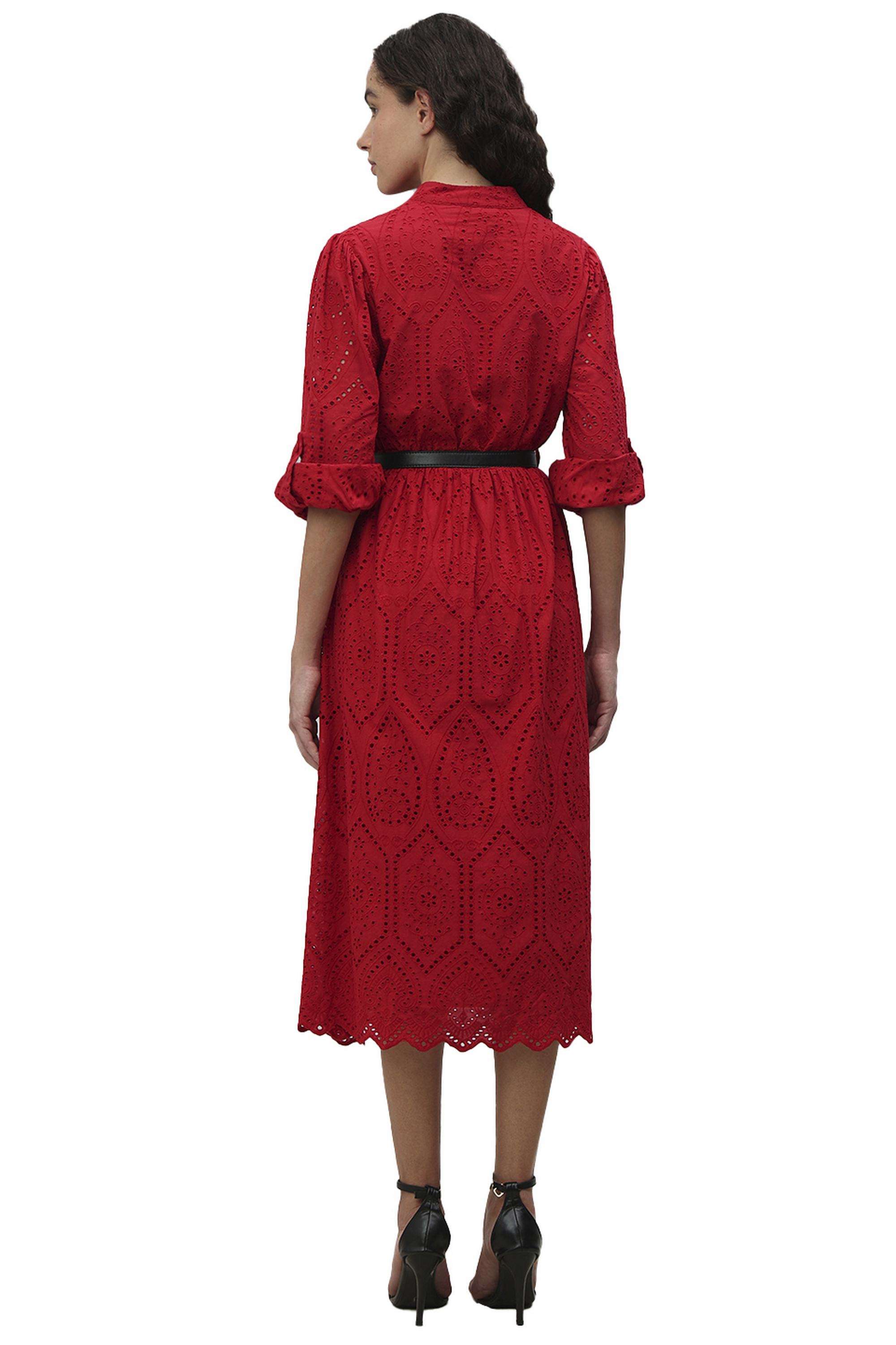 Solid-V-Neck-Cotton-Women-Dress