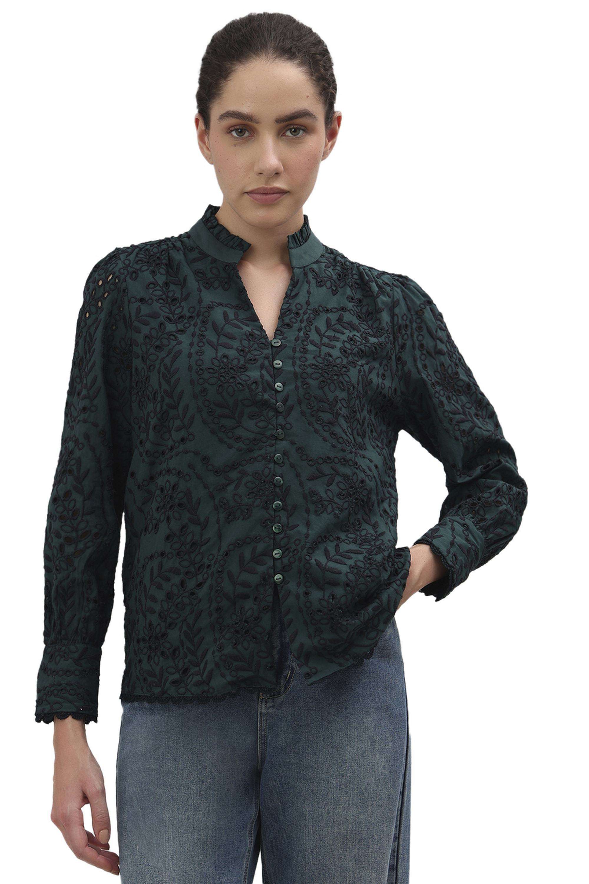 Solid-Cotton-Women-s-Casual-Wear-Shirt