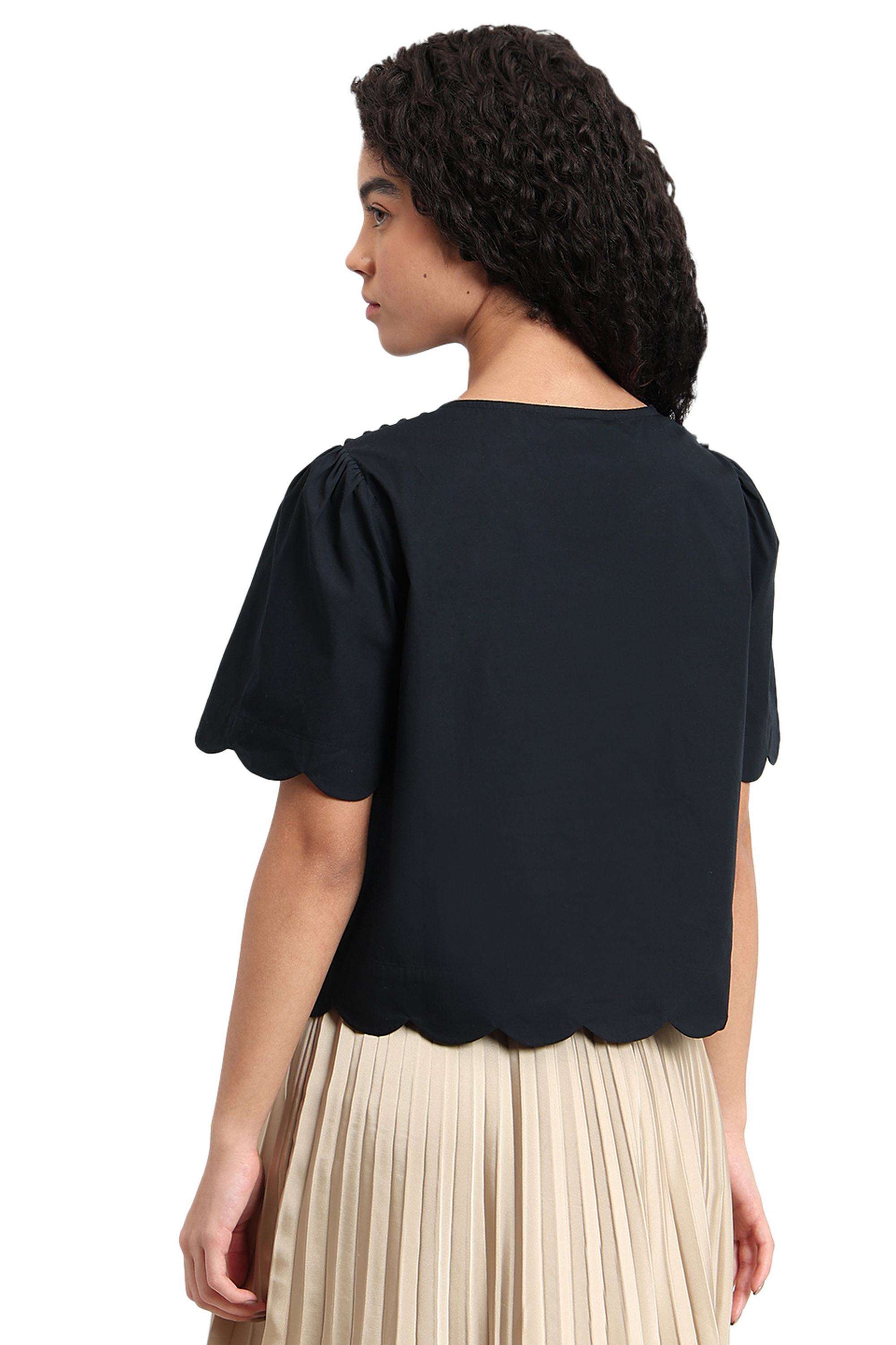 Washed-Cotton-Round-Neck-Women-s-Top