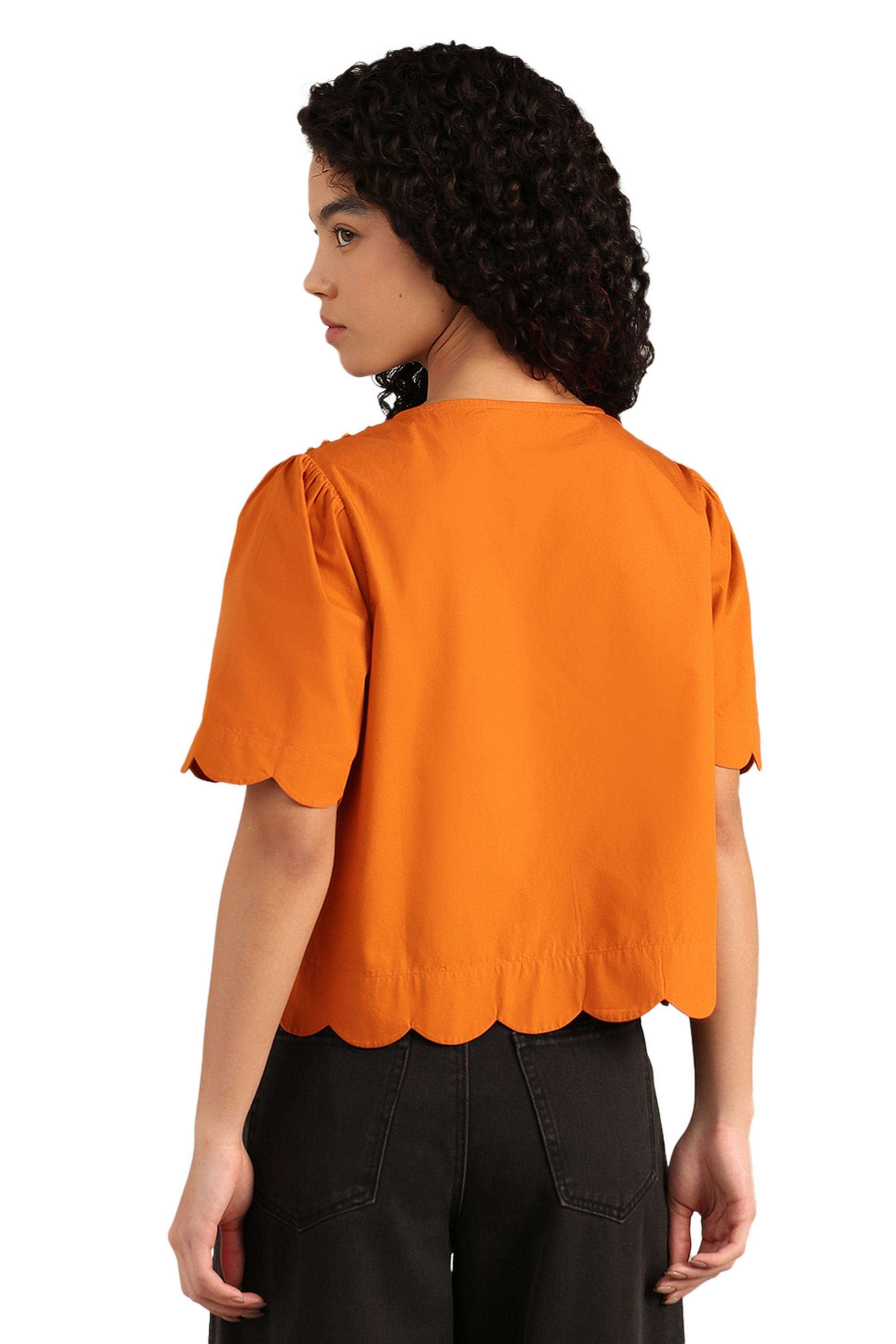 Self-Design-Cotton-Round-Neck-Women-s-Top