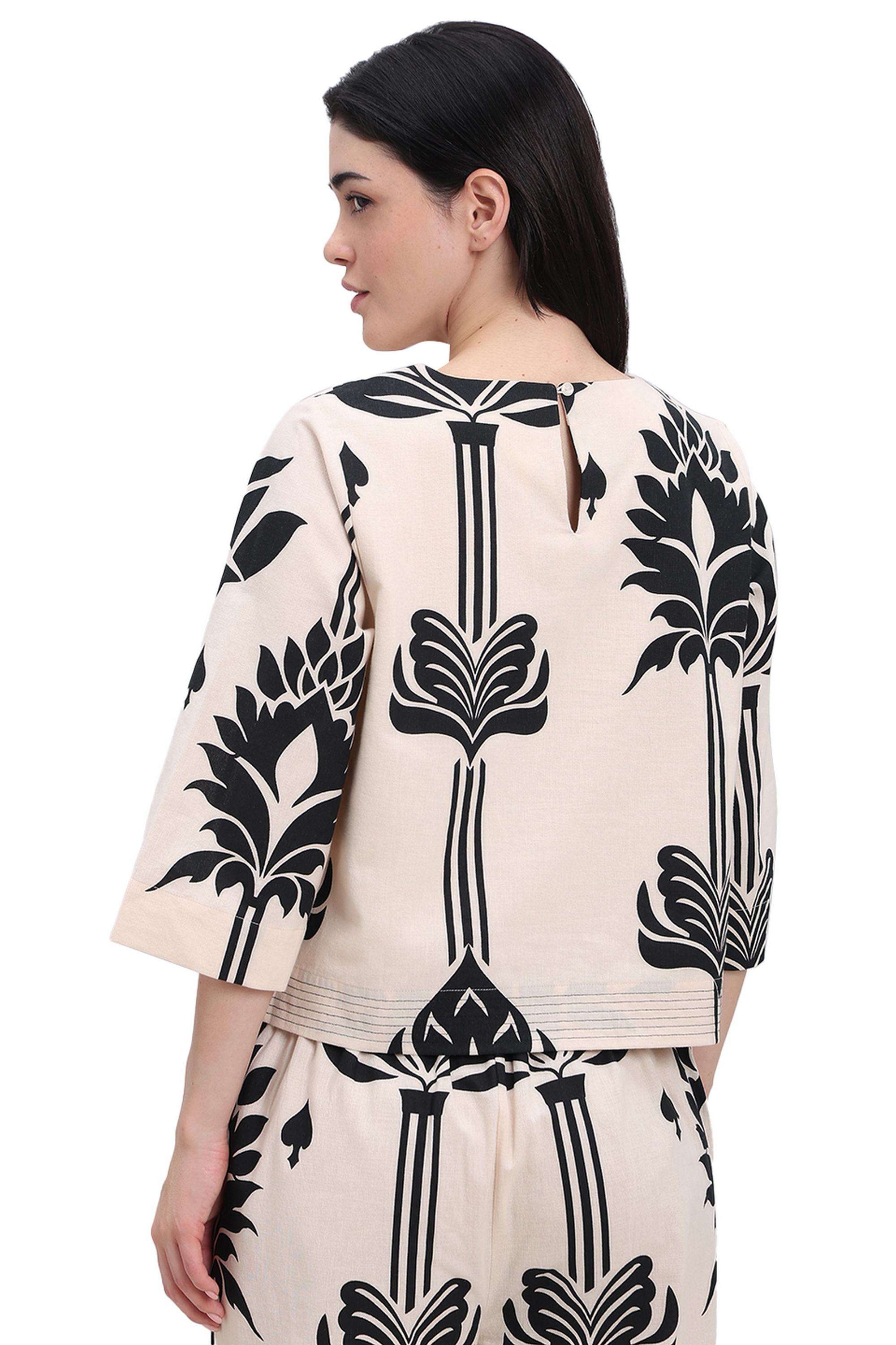 Solid-Cotton-Round-Neck-Women-s-Top