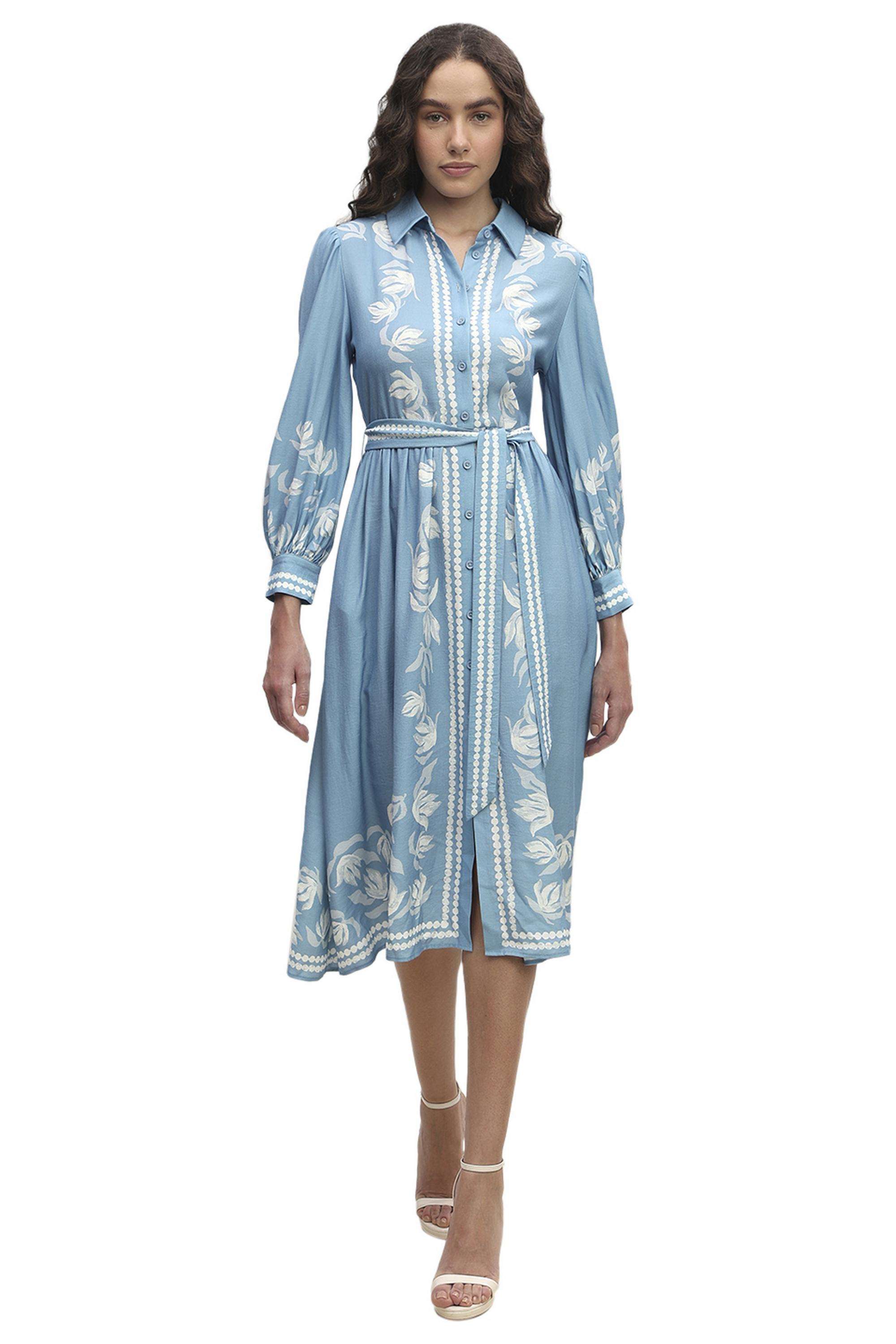 Printed-V-Neck-Rayon-Women-Dress