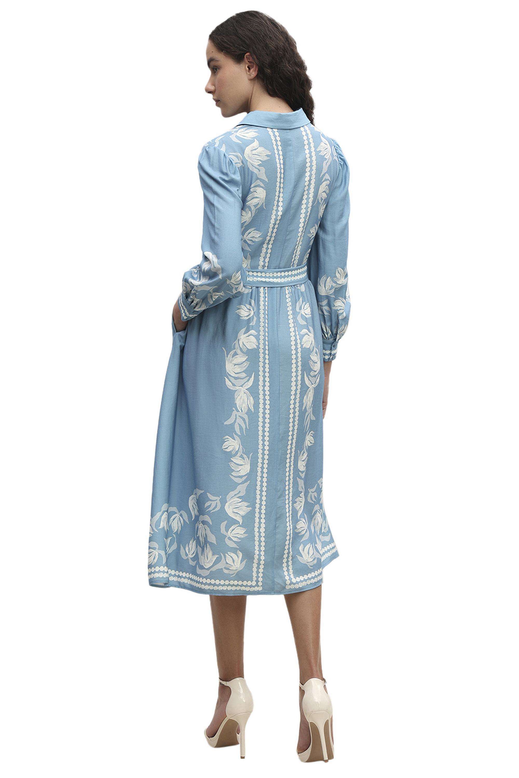 Printed-V-Neck-Rayon-Women-Dress
