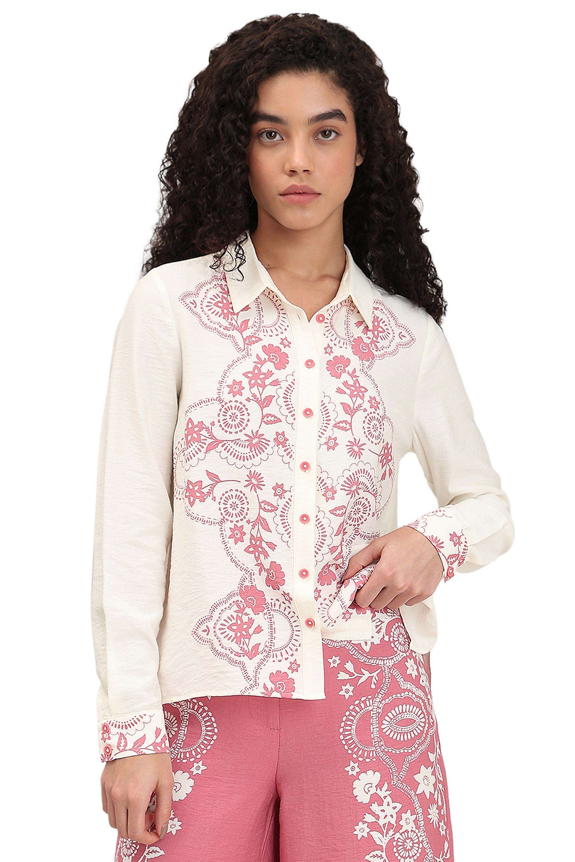 Solid-Rayon-V-Neck-Women-s-Shirt