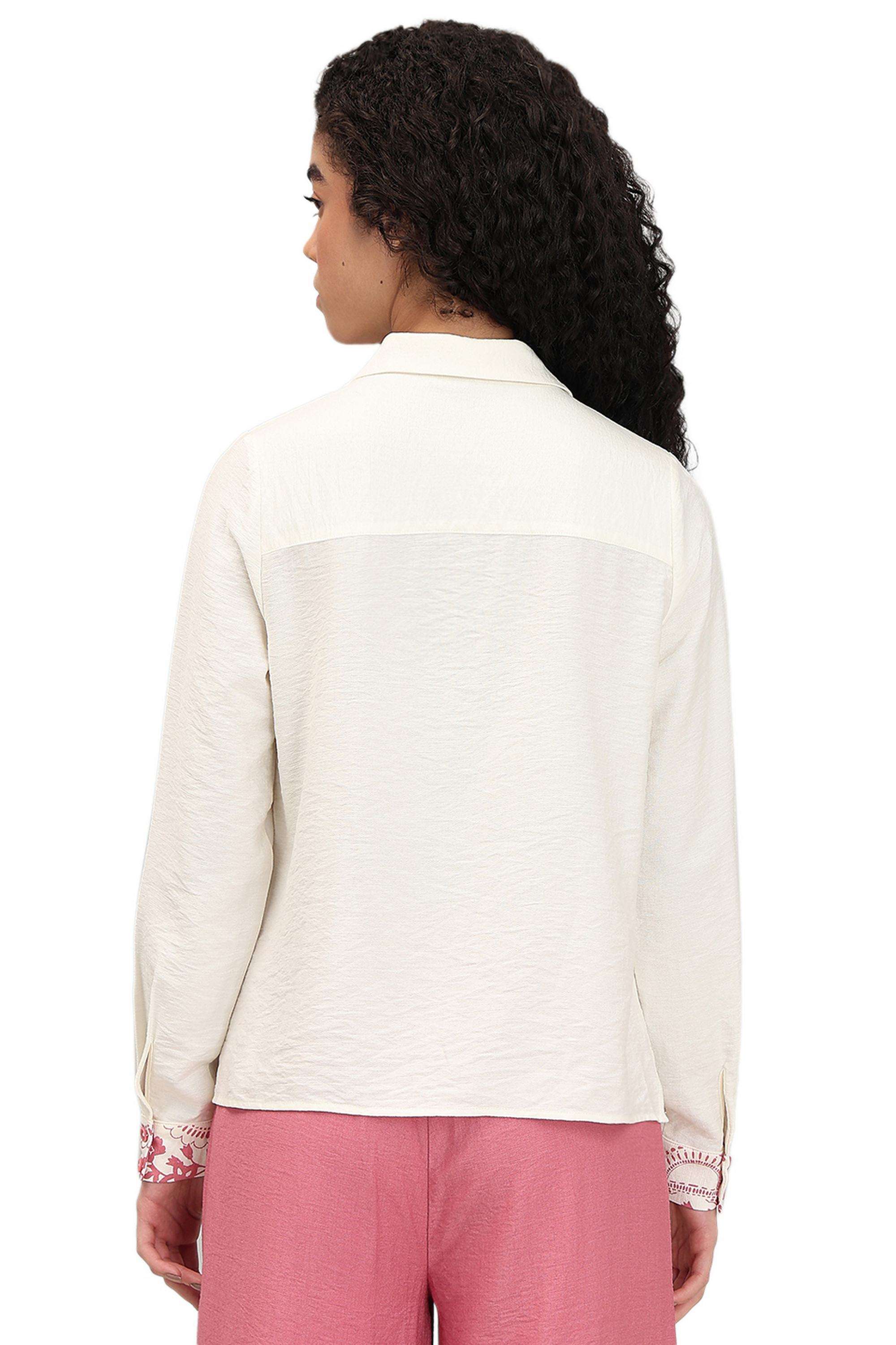 Solid-Rayon-V-Neck-Women-s-Shirt