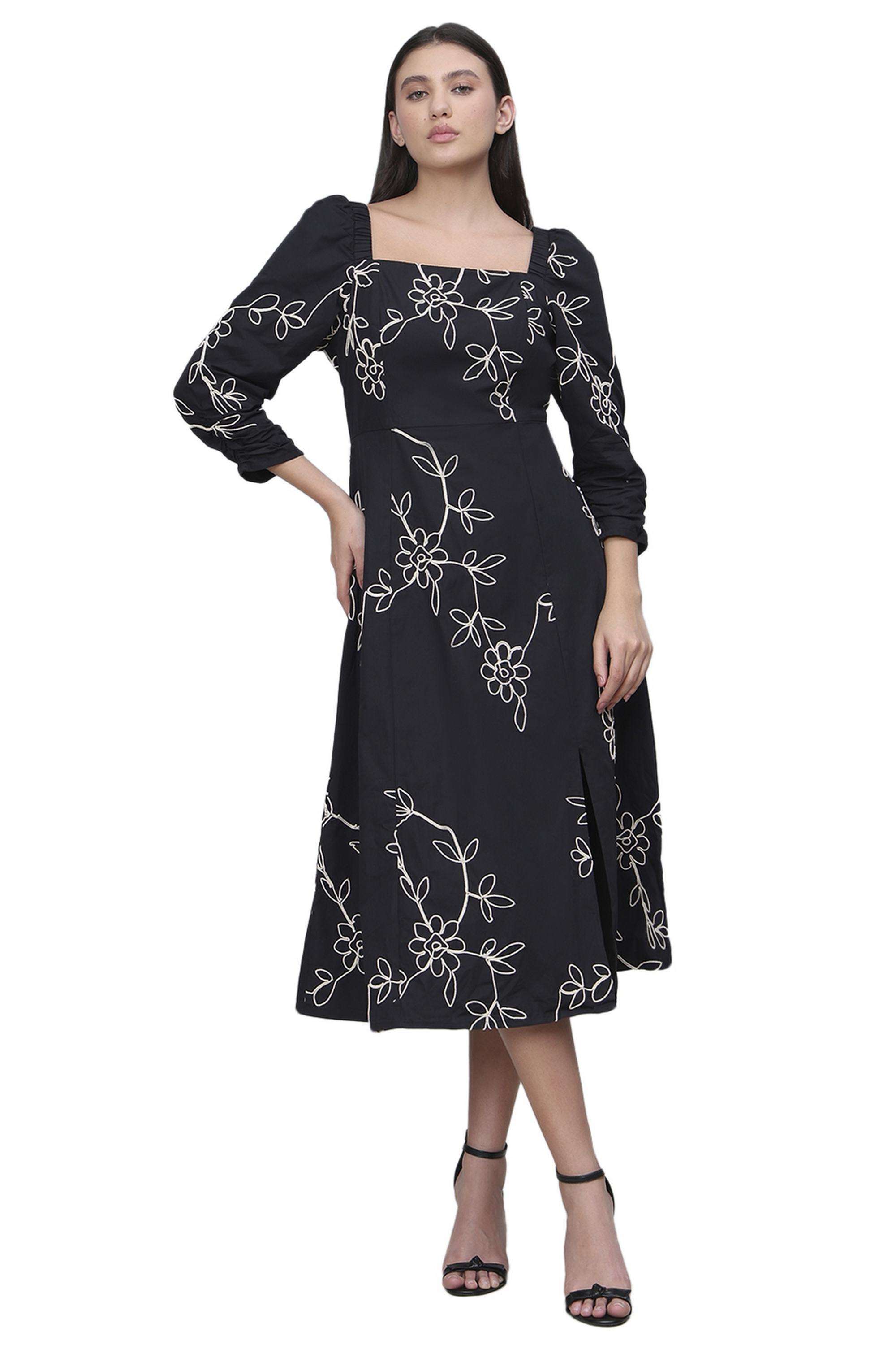 Solid-V-Neck-Cotton-Women-Dress