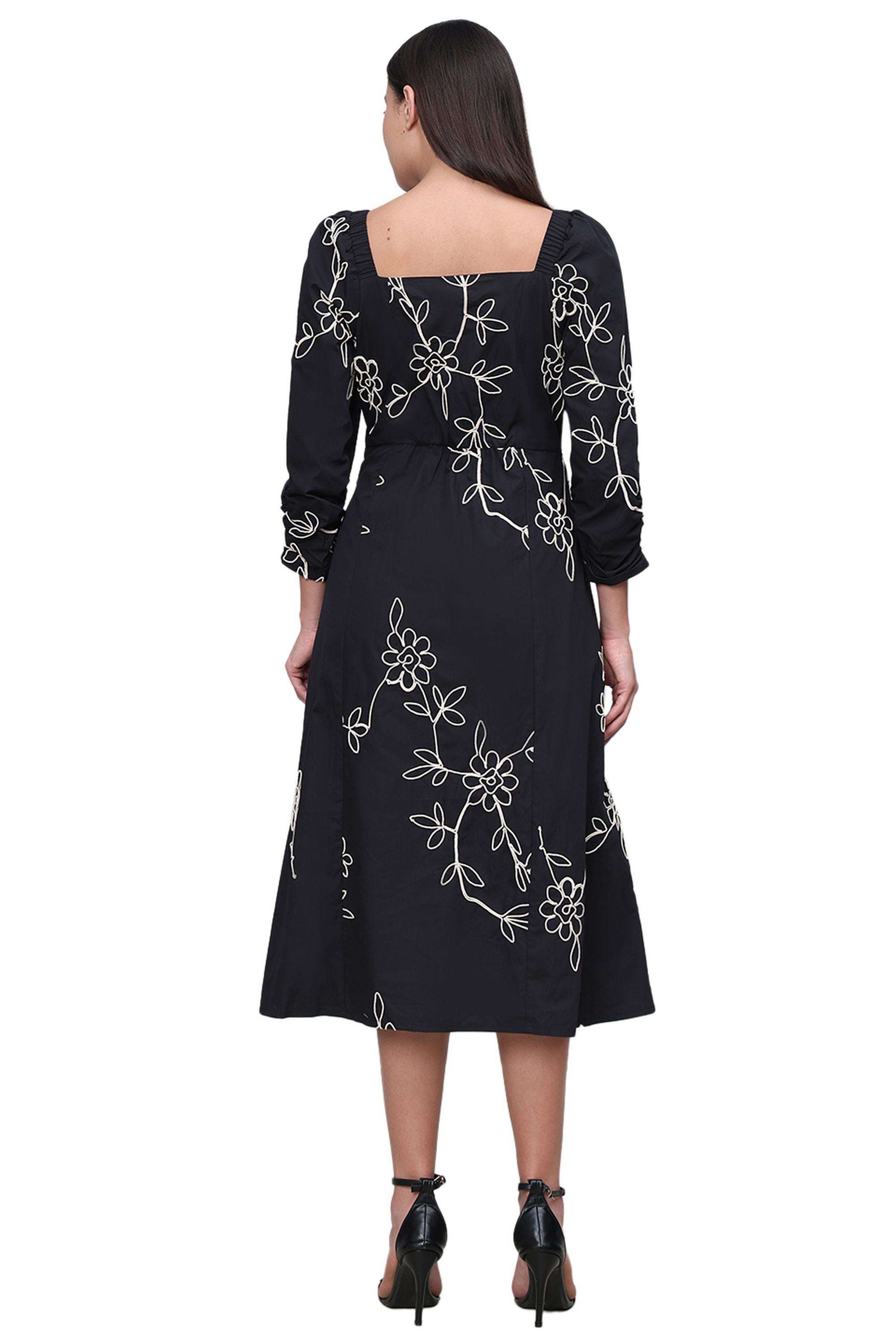 Solid-V-Neck-Cotton-Women-Dress