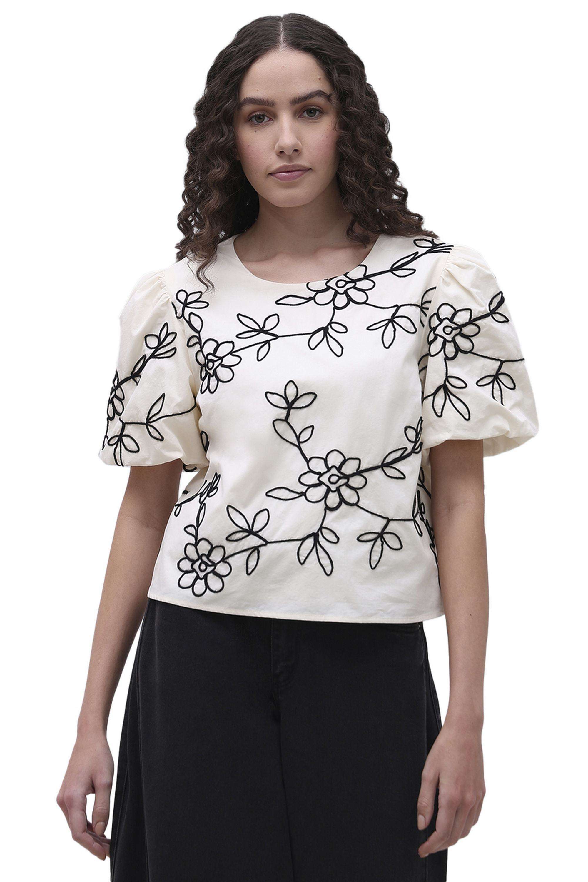 Solid-Cotton-Round-Neck-Women-s-Top