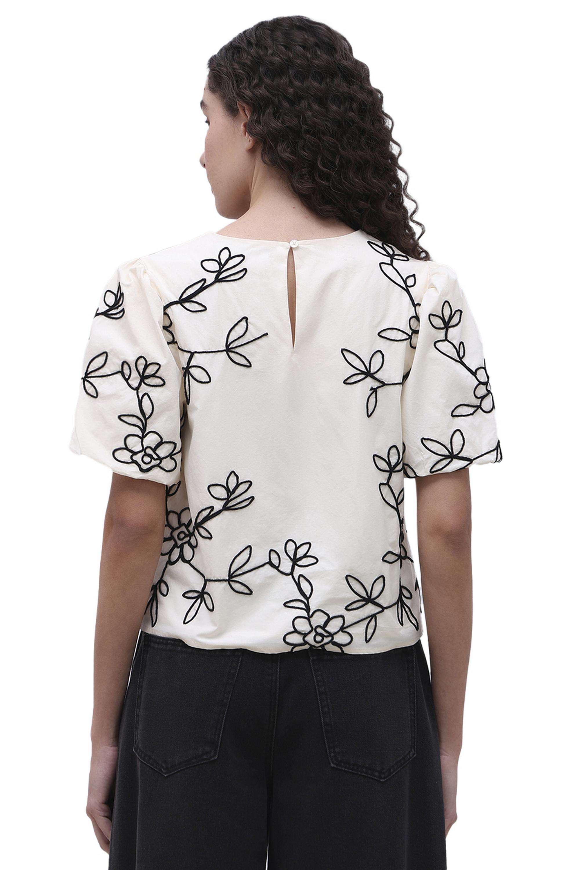 Solid-Cotton-Round-Neck-Women-s-Top
