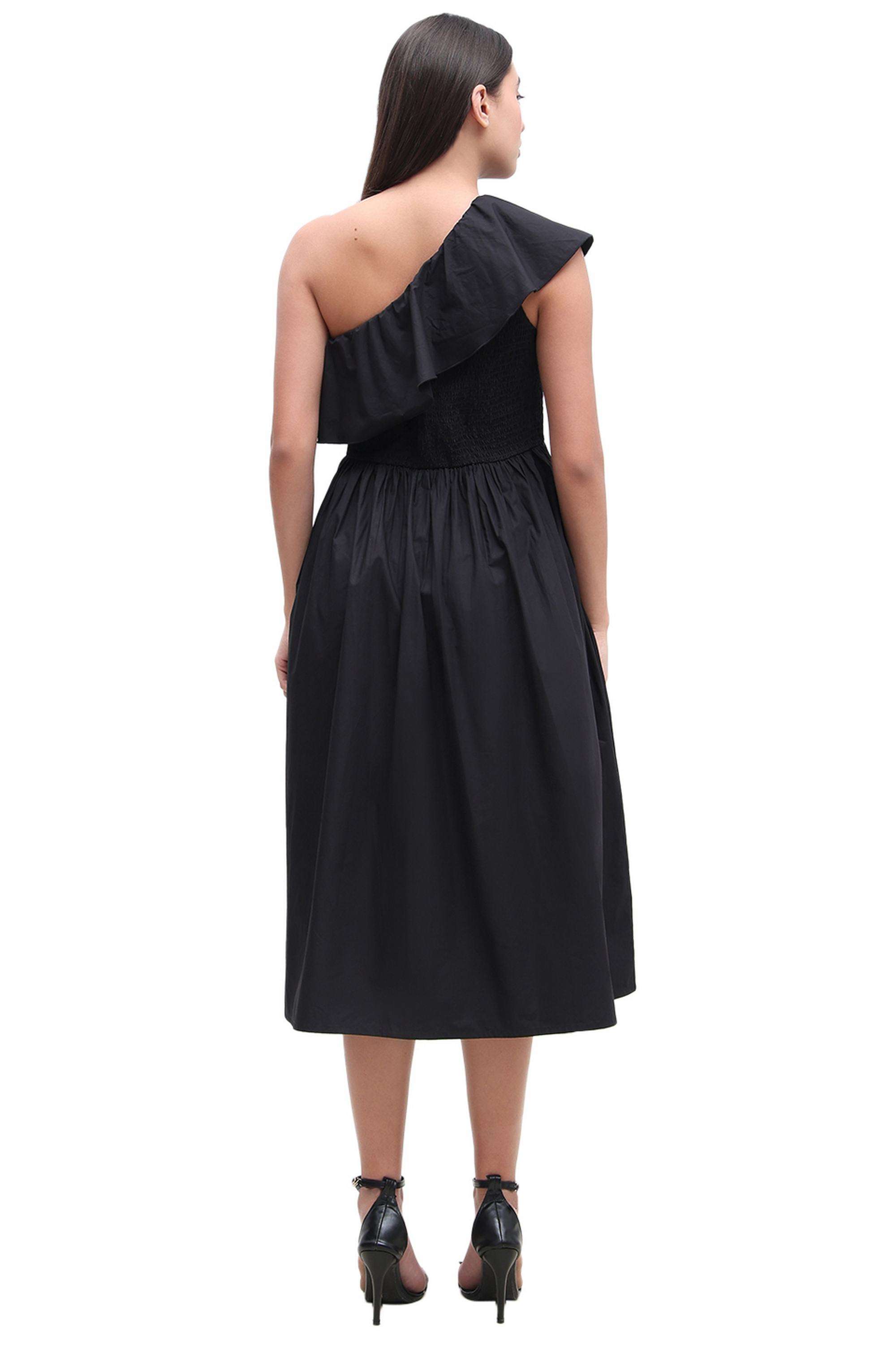 Solid-V-Neck-Cotton-Women-Dress
