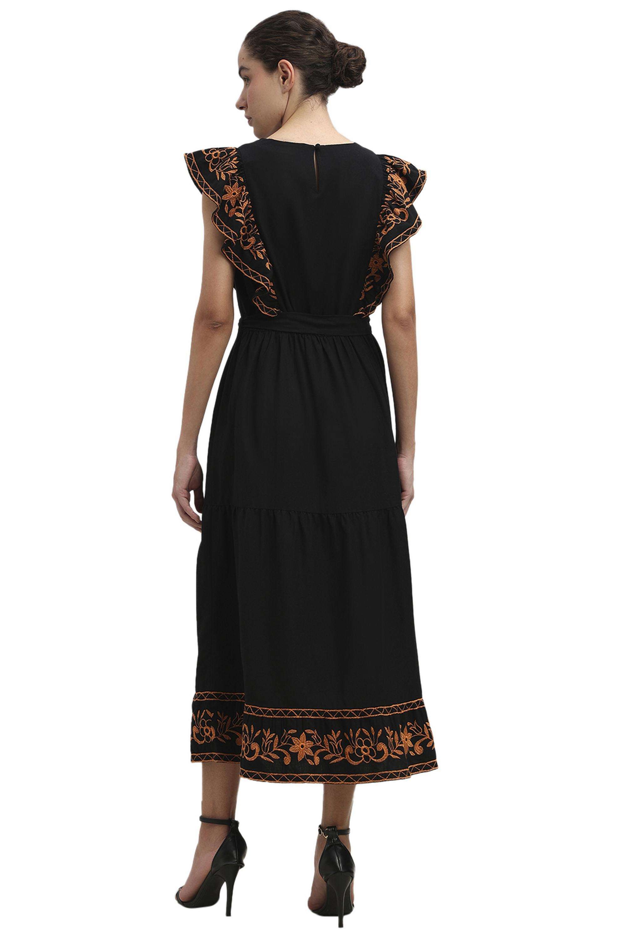 Solid-V-Neck-Viscose-Women-Dress