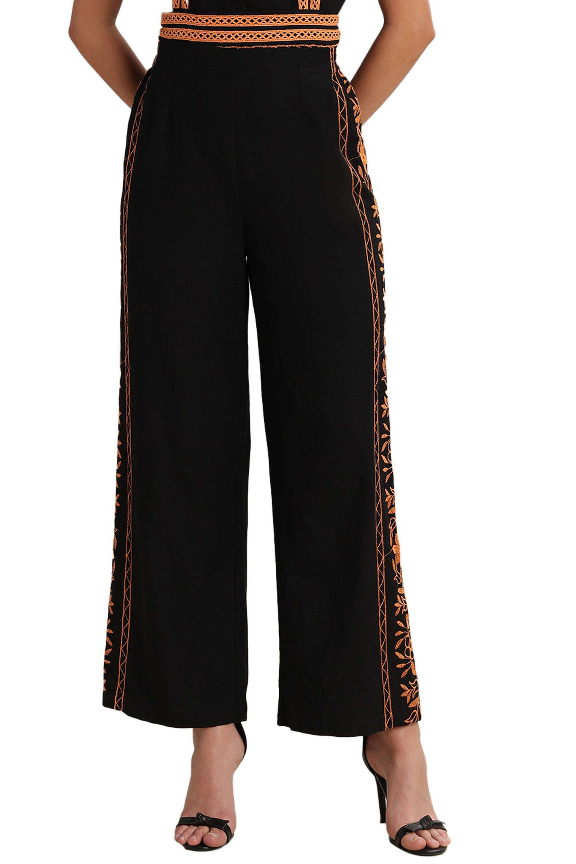 Mid-Rise-Viscose-Regular-Fit-Women-s-Pants