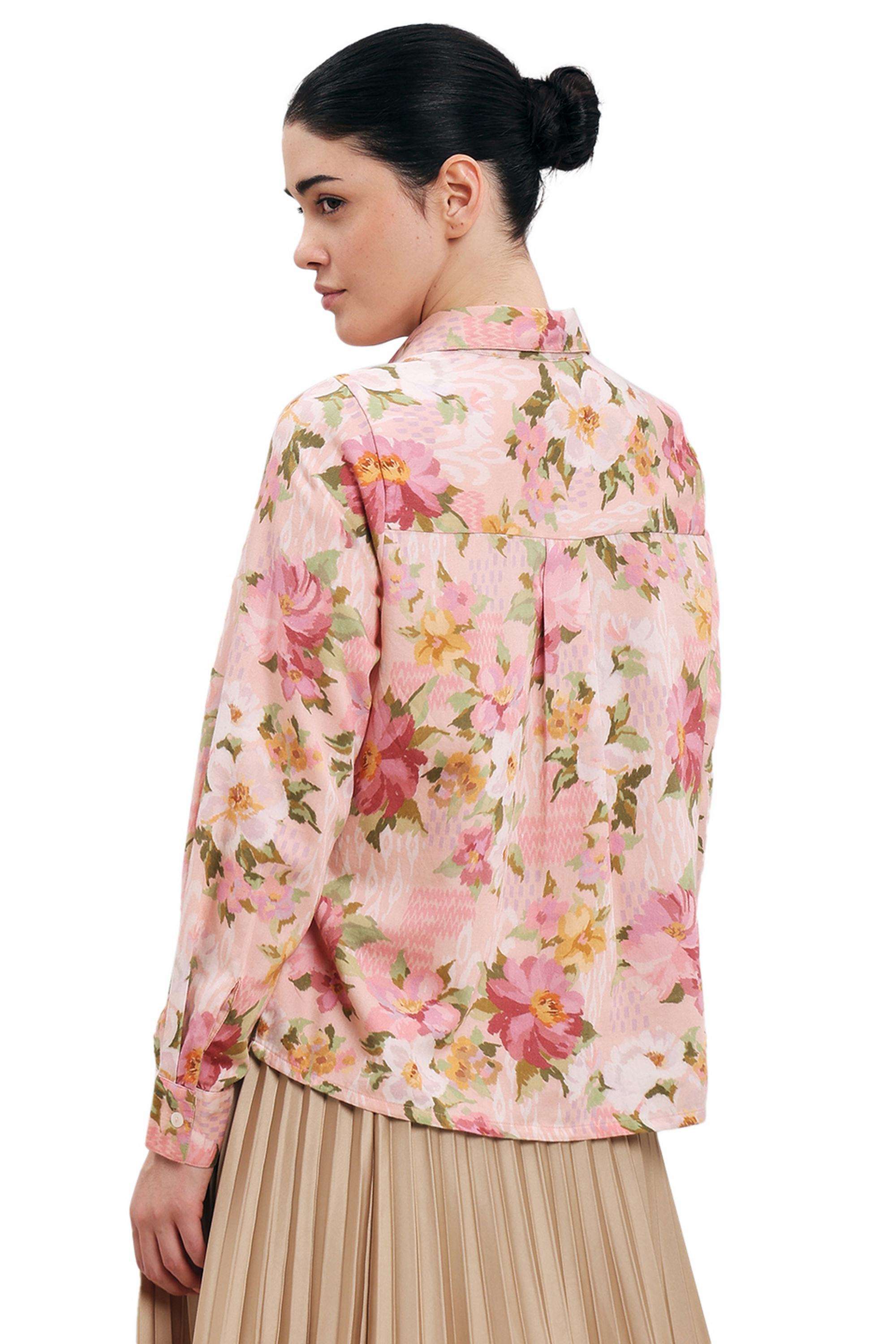 Printed-Cotton-V-Neck-Women-s-Shirt