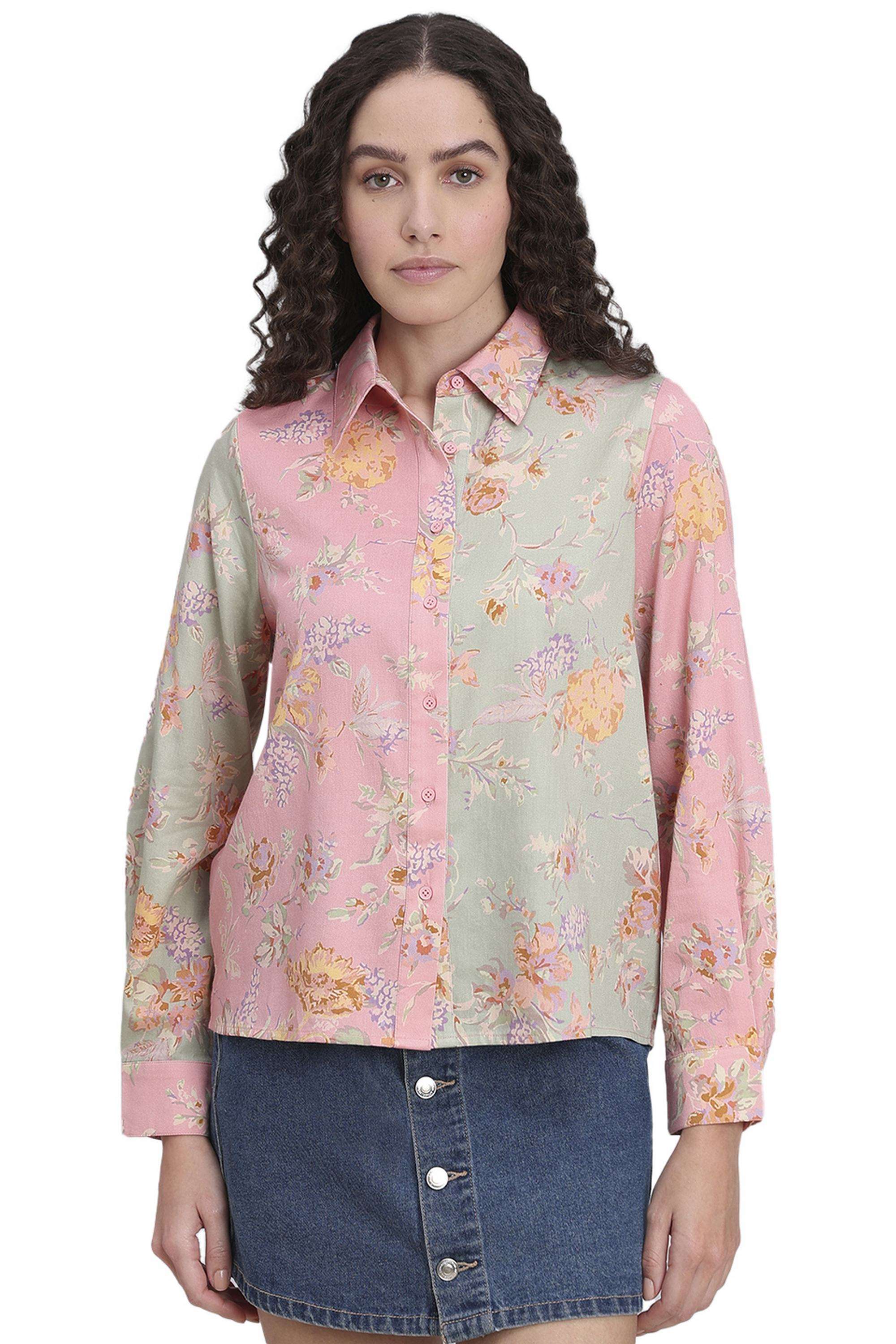 Solid-Cotton-V-Neck-Women-s-Shirt