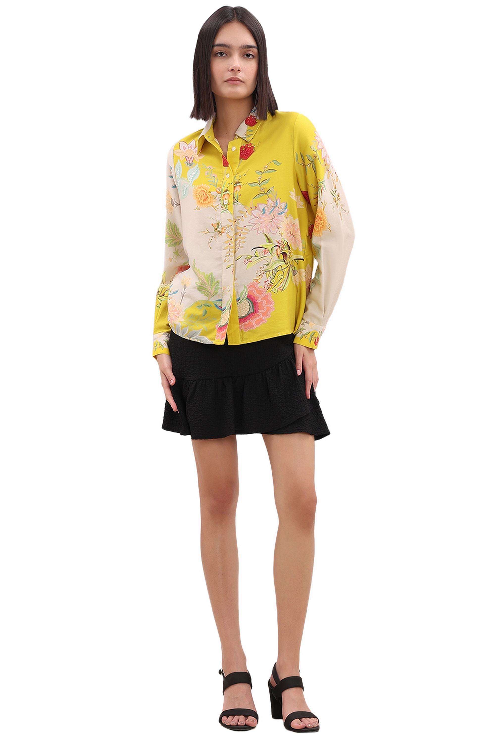 Solid-Cotton-V-Neck-Women-s-Shirt