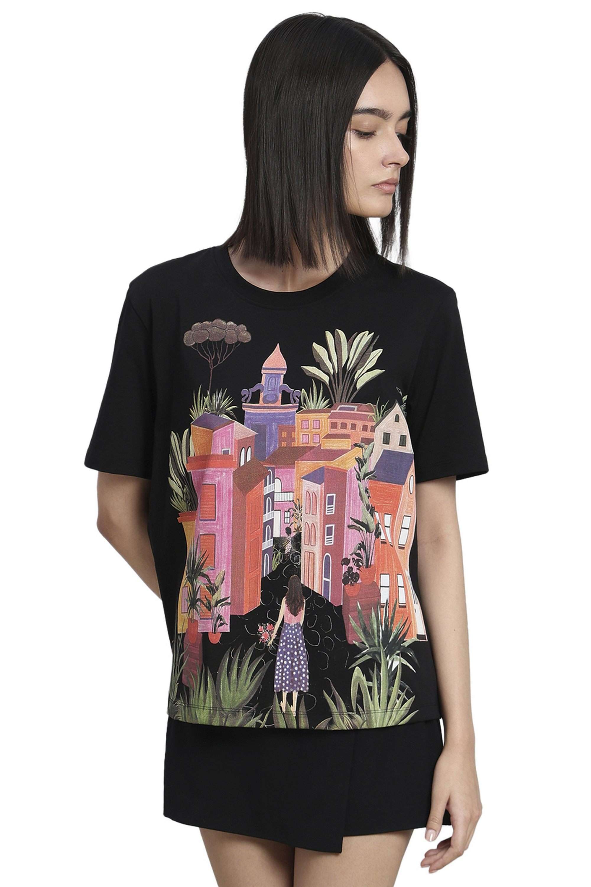 vero moda Printed Cotton Round Neck Women's T-Shirt-picture-42