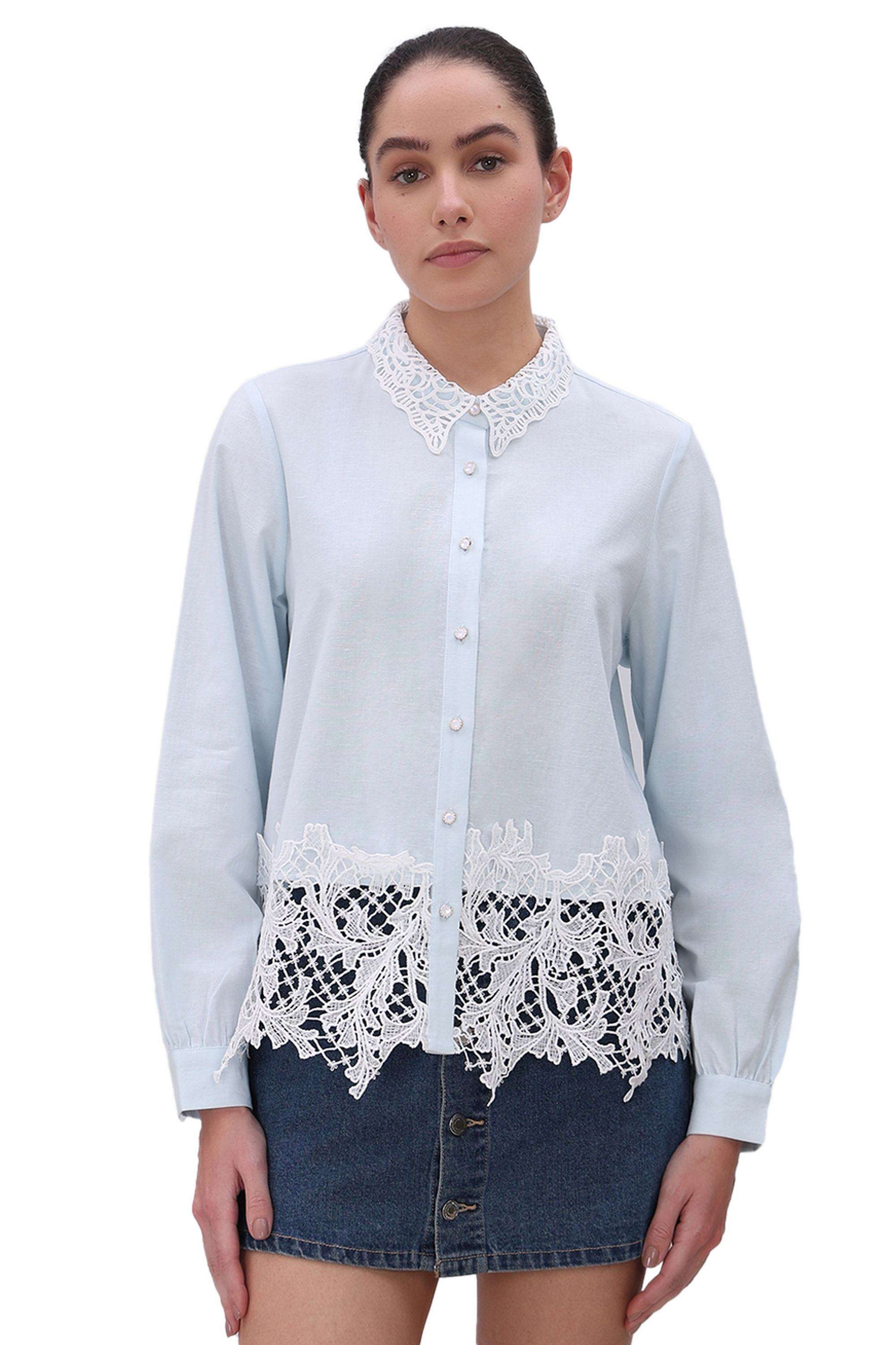 Printed-Cotton-V-Neck-Women-s-Shirt