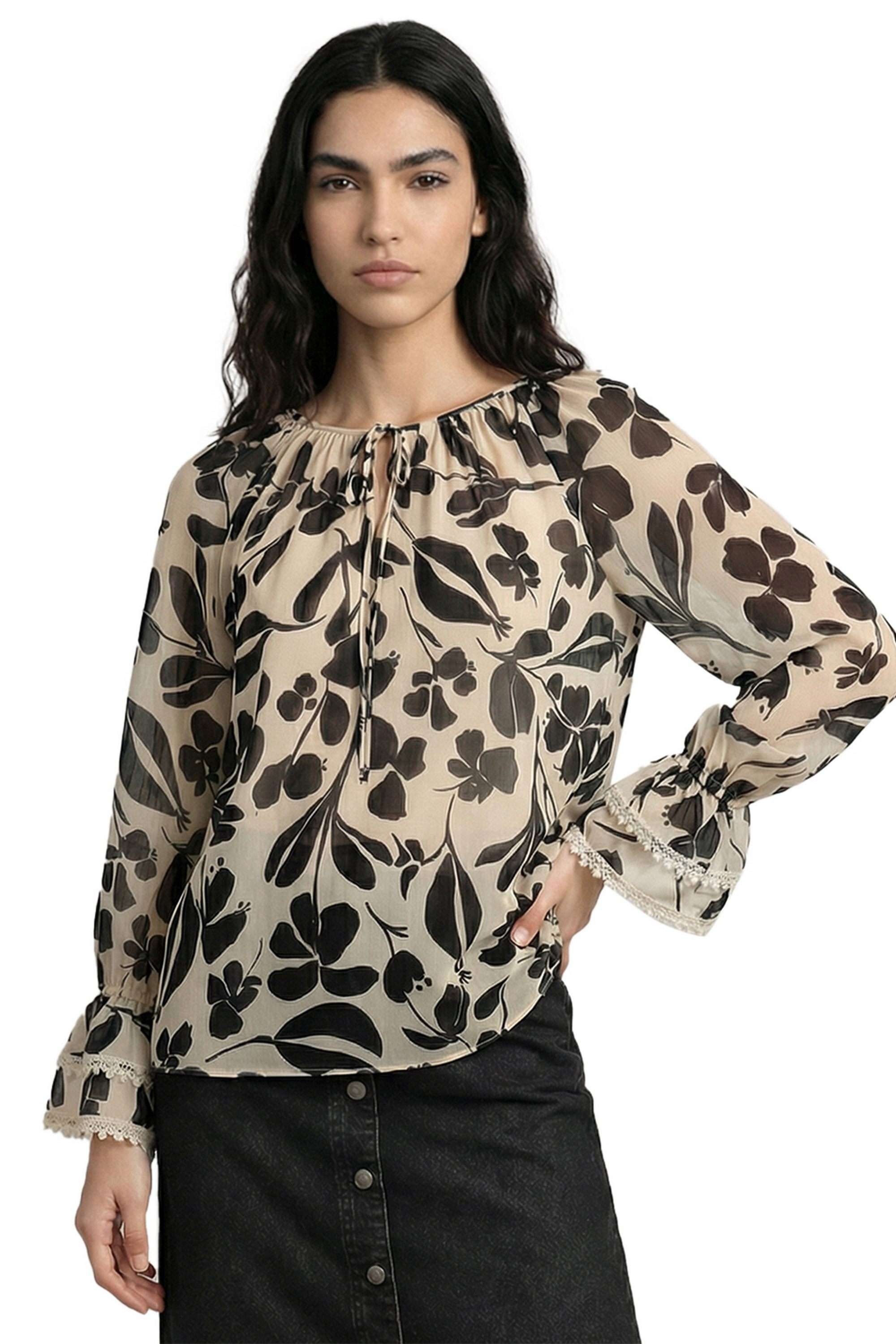 vero moda Printed Viscose V-Neck Women's Top-picture-16
