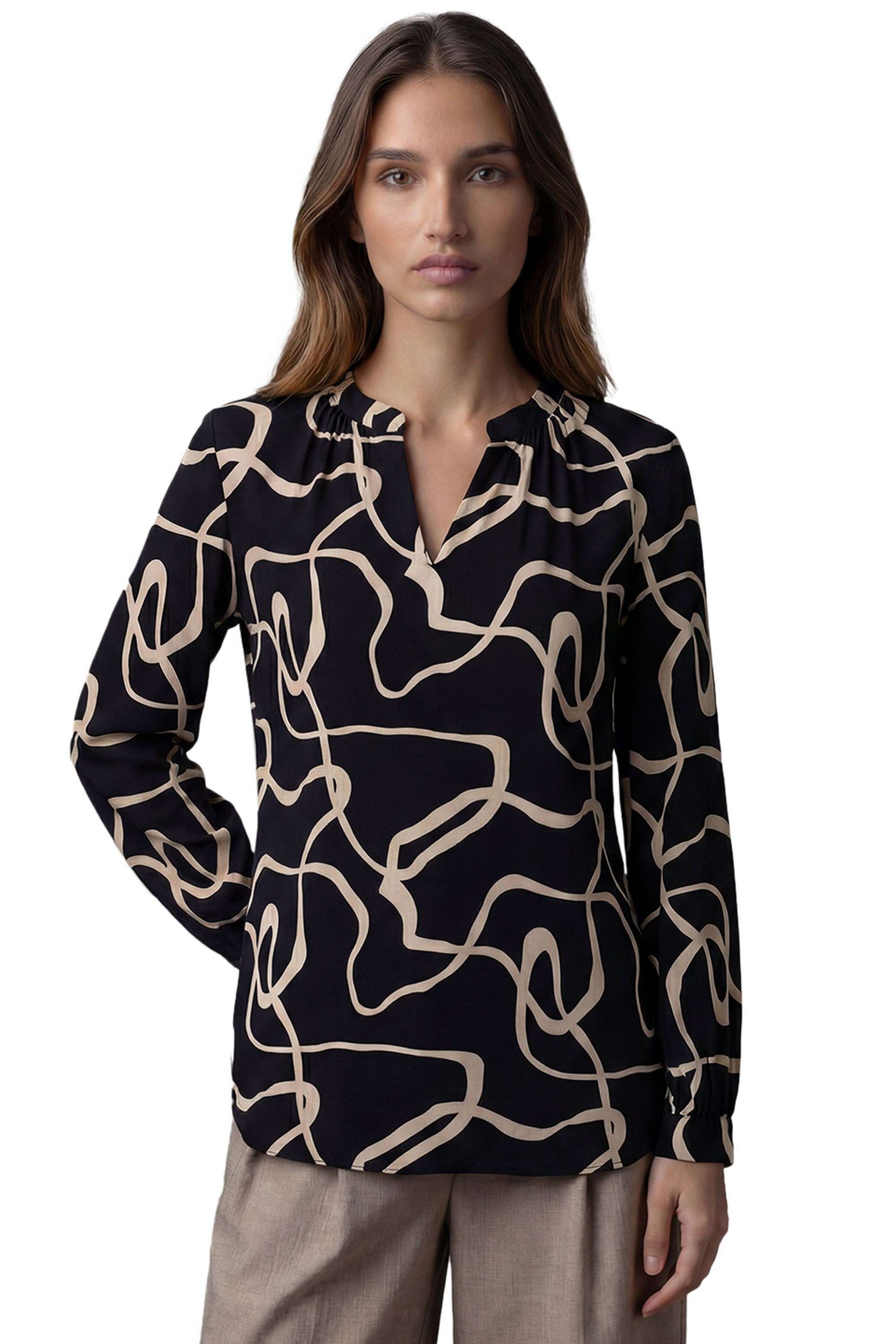 vero moda Printed Viscose V-Neck Women's Top-picture-23