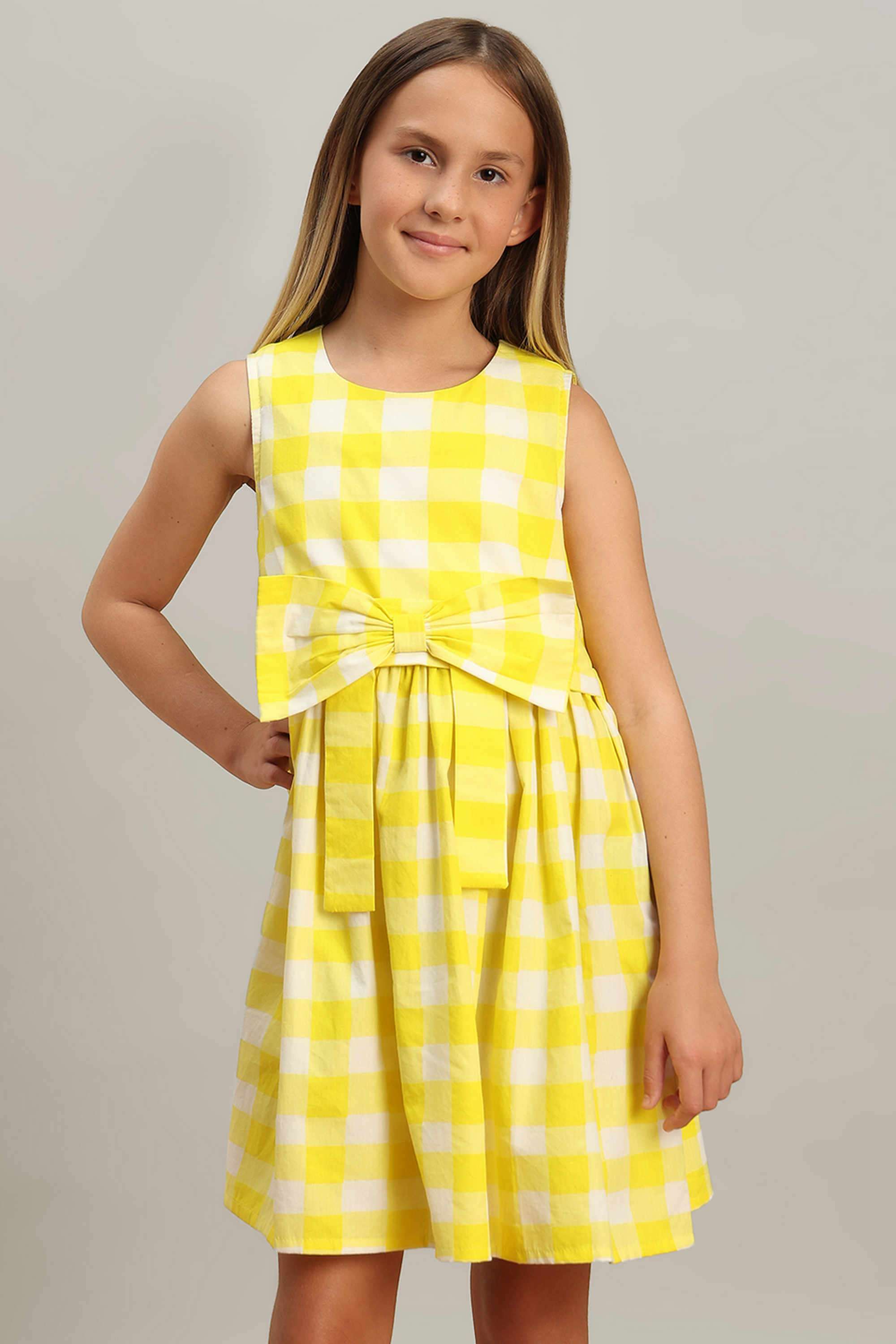 Checks-Round-Neck-Girls-Casual-Wear-Dress