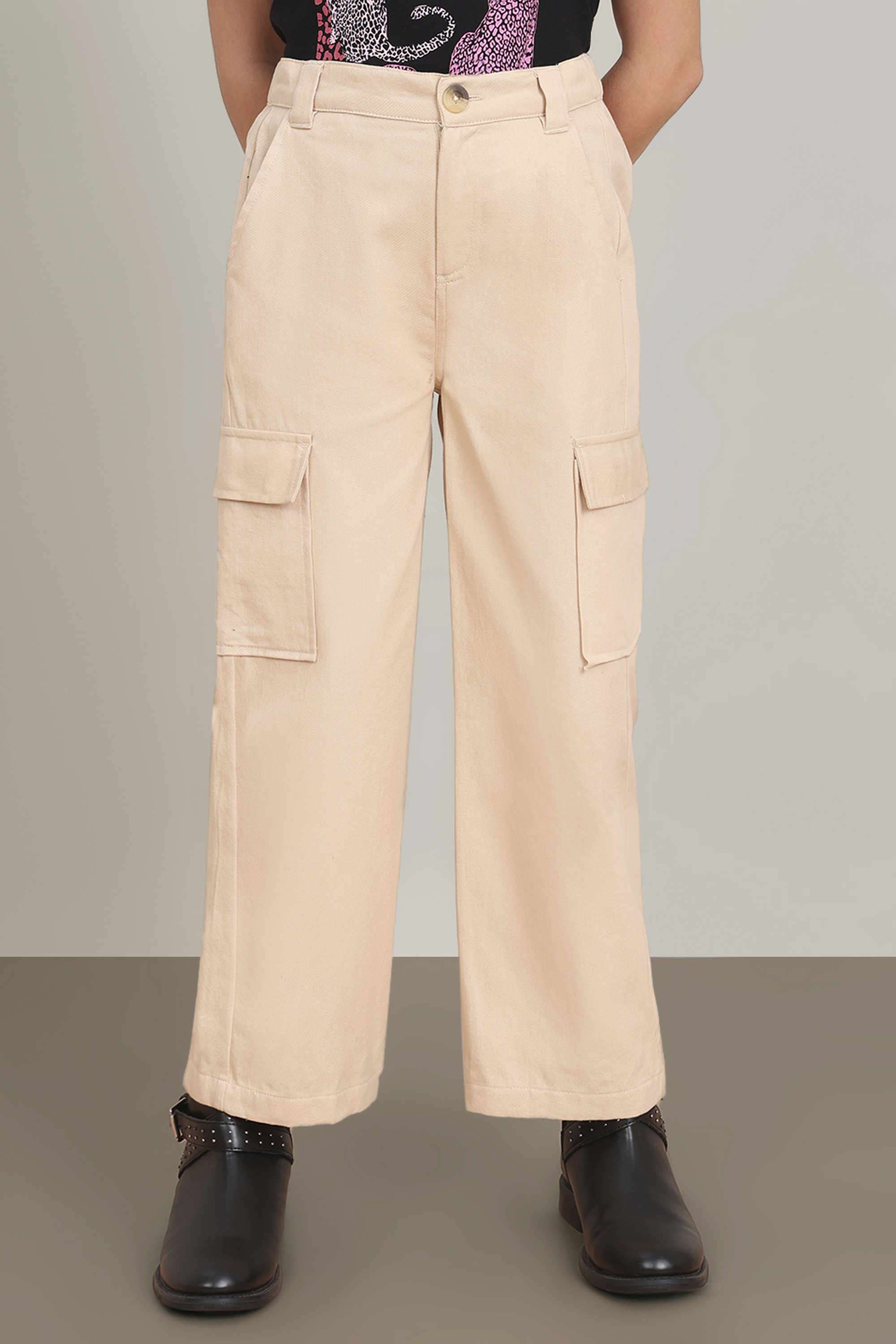 Solid-Regular-Fit-Girls-Pants