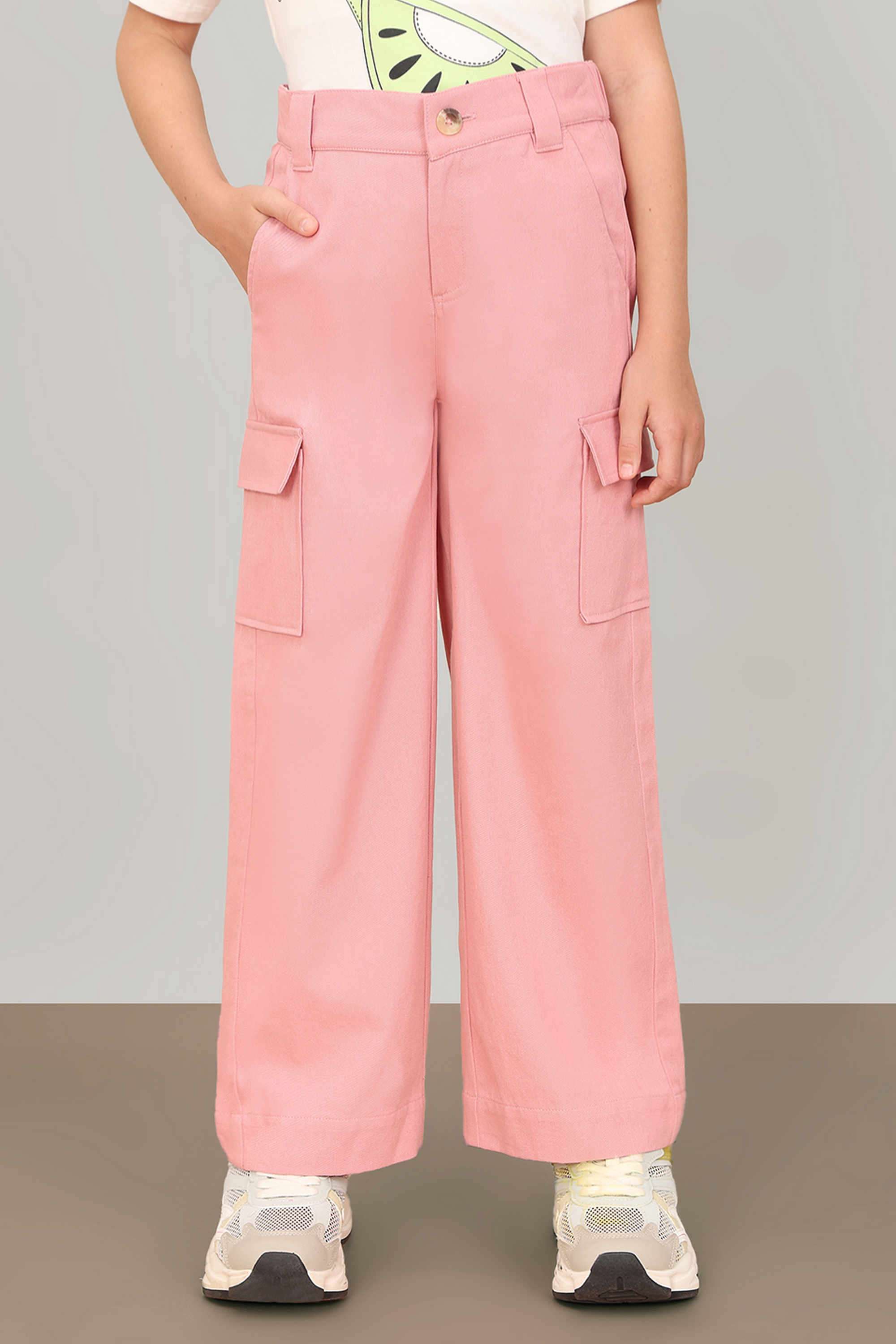 Solid-Regular-Fit-Girls-Pants