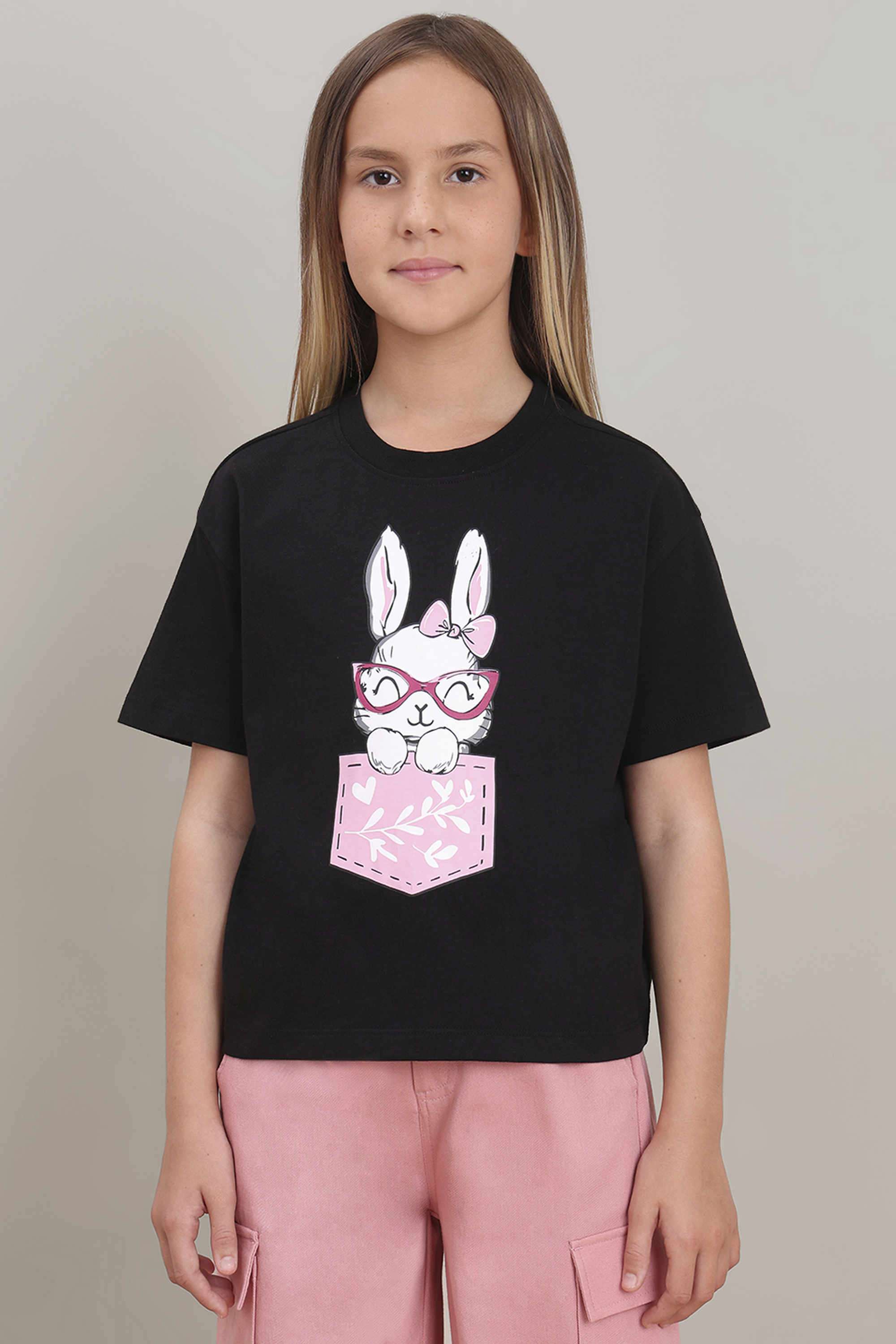 Printed-Round-Neck-Girls-T-Shirt
