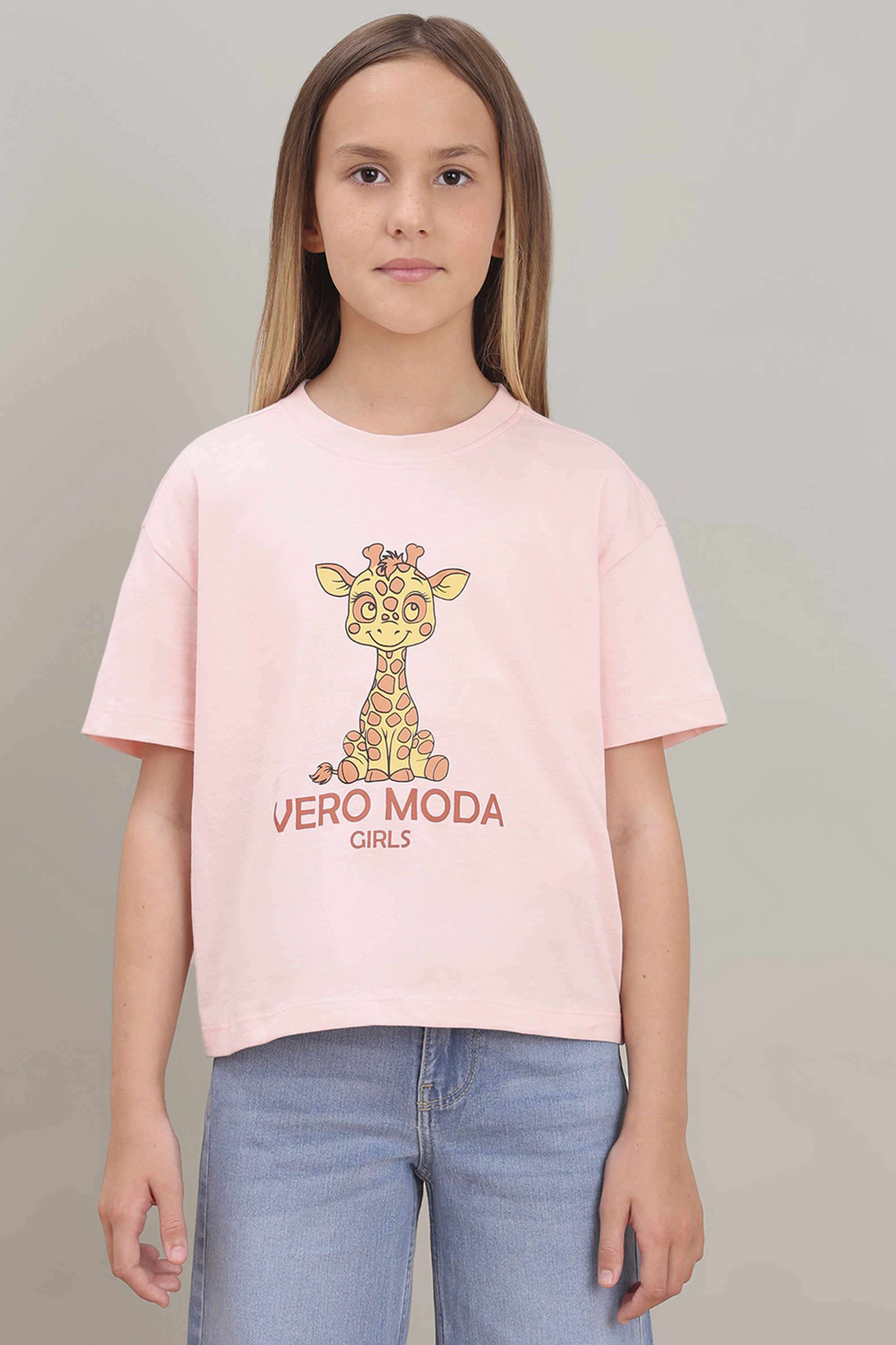 Printed-Round-Neck-Girls-T-Shirt