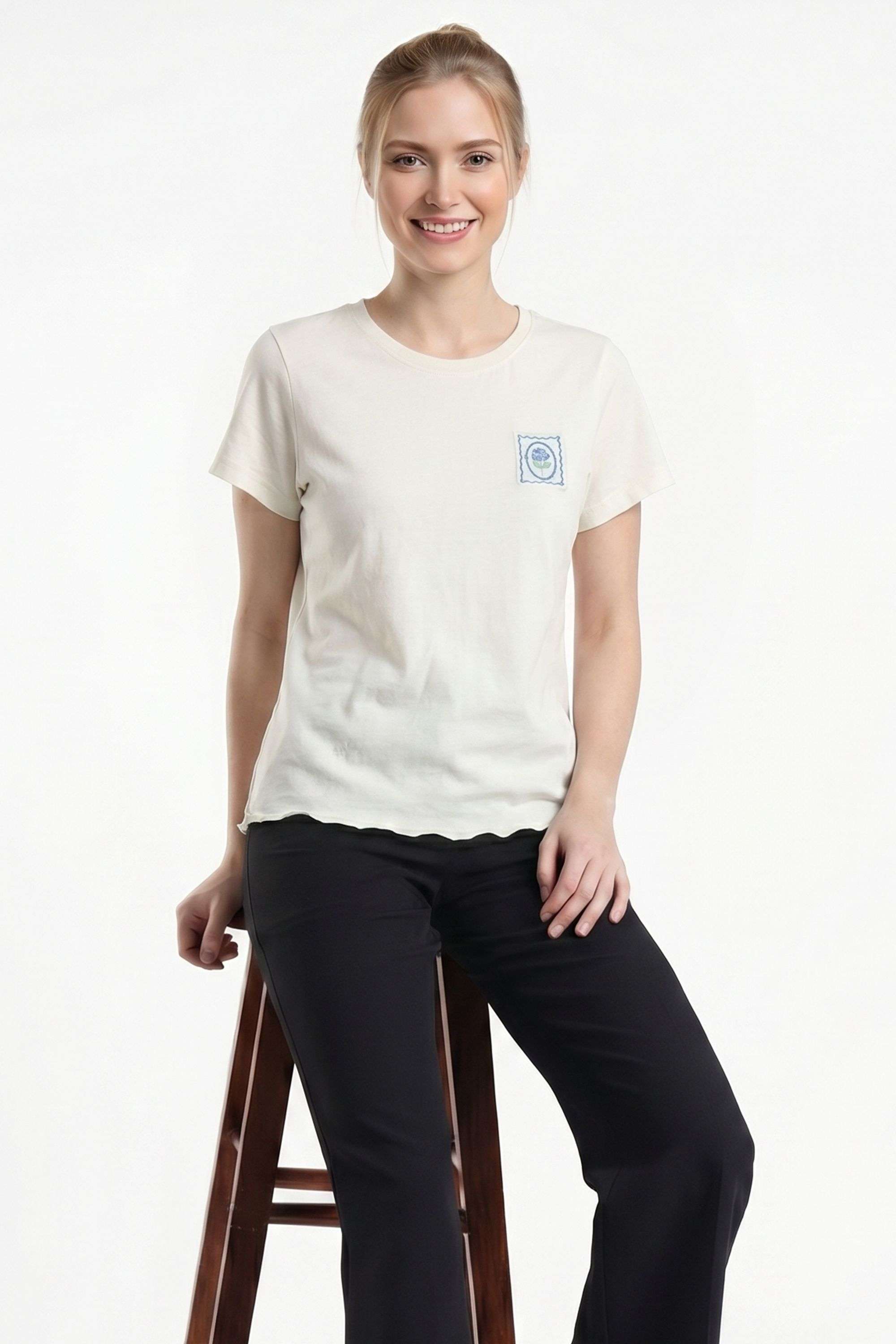 intune Printed Round Neck Cotton Women Casual Wear T-Shirt-picture-12