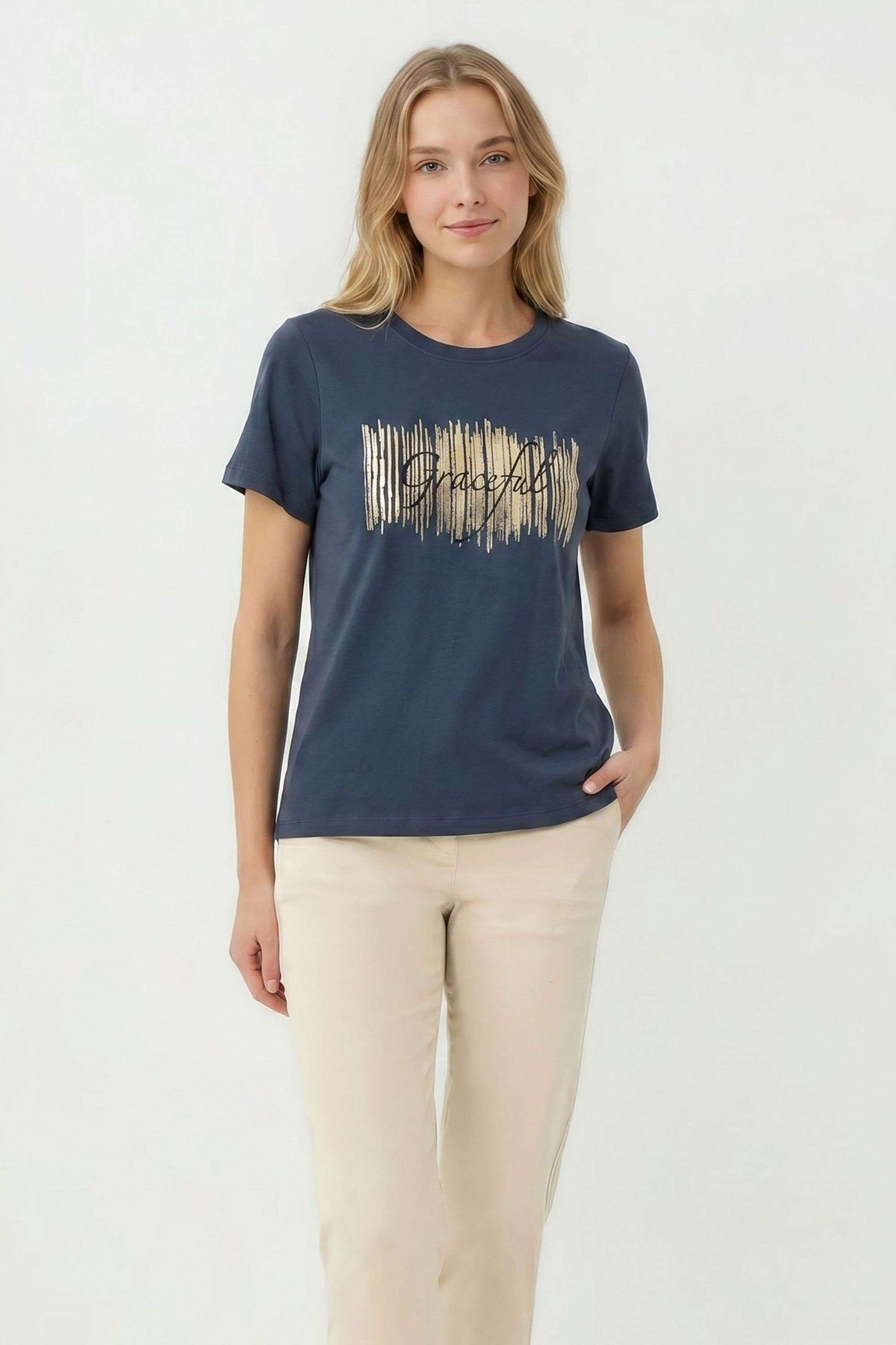 intune Solid Round Neck Cotton Women Casual Wear T-Shirt-picture-13