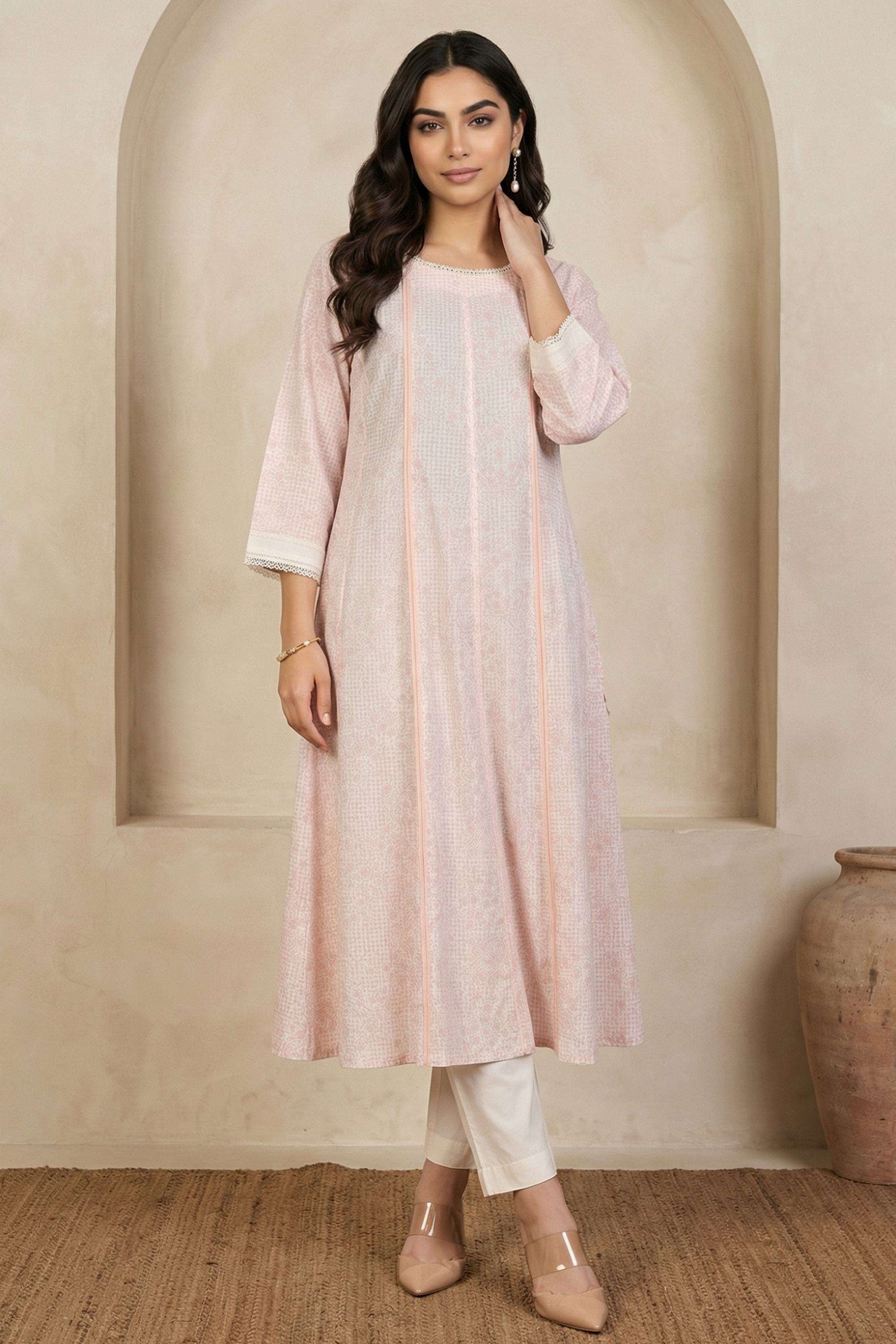 Printed-Cotton-Round-Neck-Women-s-Festive-Wear-Kurta
