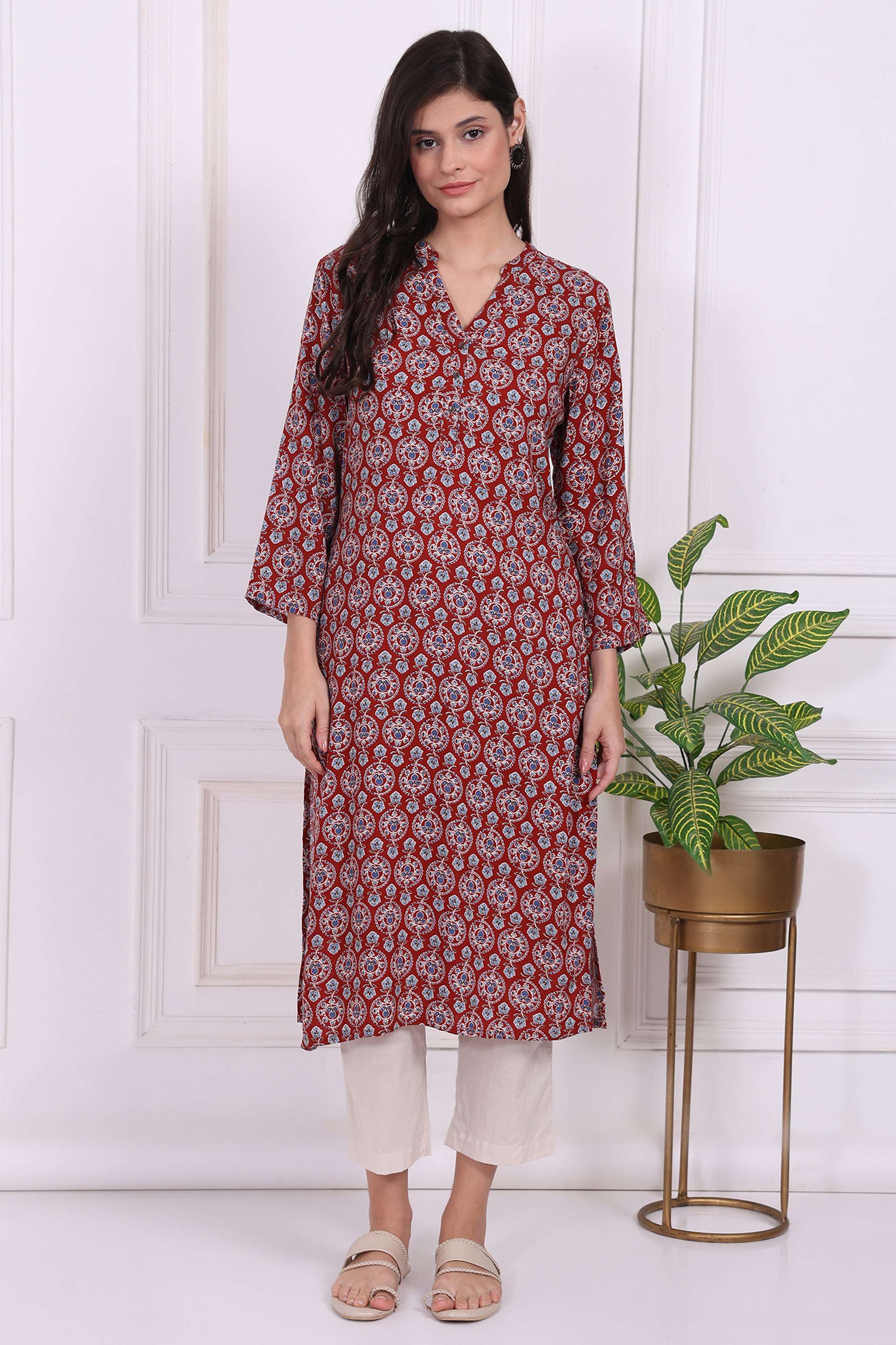 Printed-Rayon-Women-Festive-Wear-Kurta