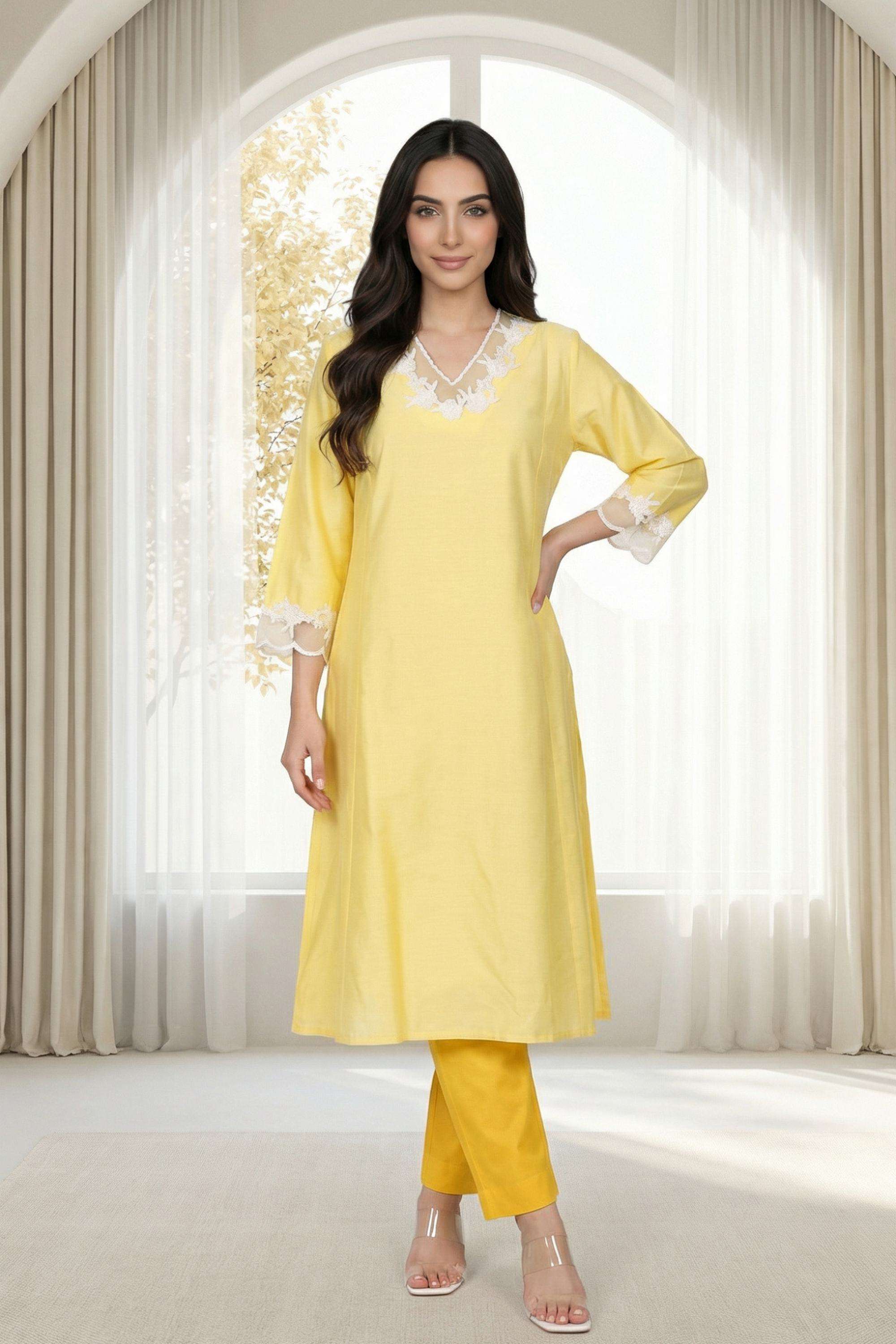 Textured-Viscose-V-Neck-Women-s-Ethnic-Kurta