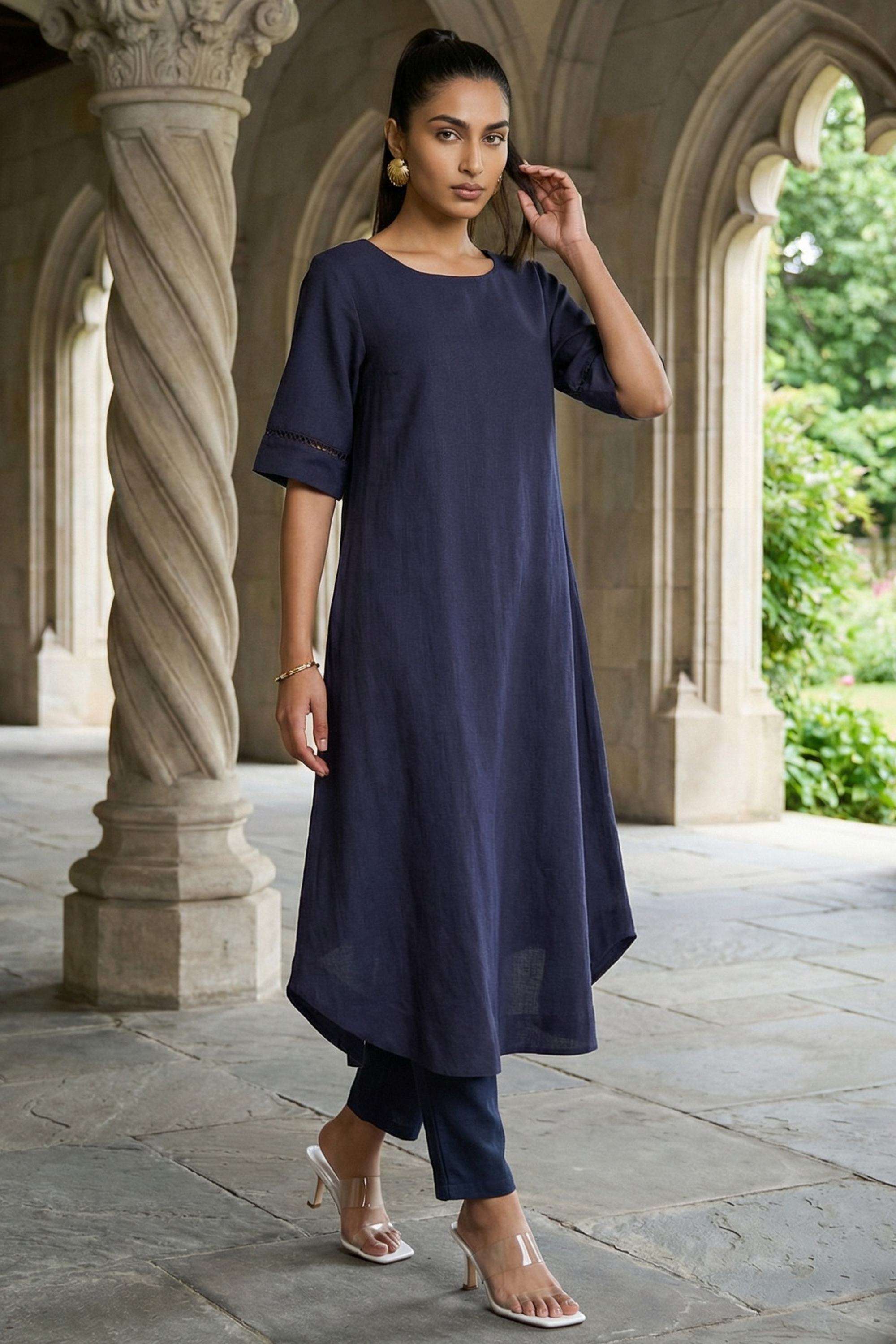 Solid-Blended-Fabric-Round-Neck-Women-s-Top