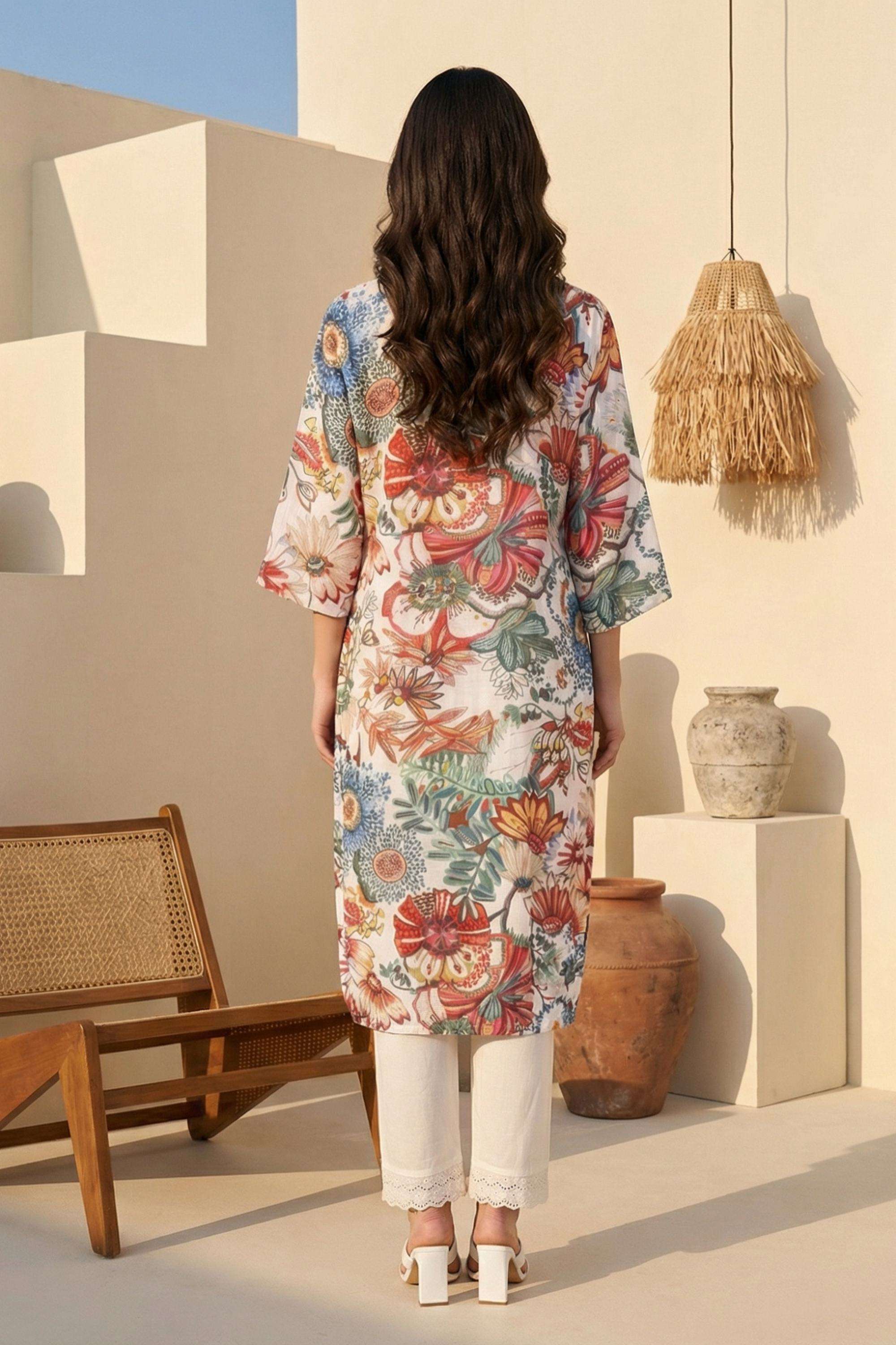 Floral-Viscose-Round-Neck-Women-s-Top