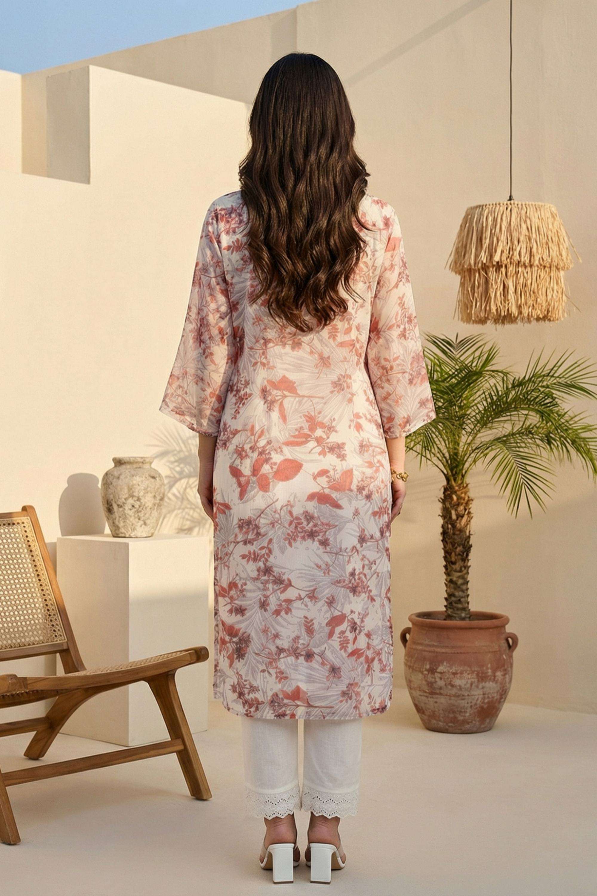 Floral-Organza-Round-Neck-Women-s-Top